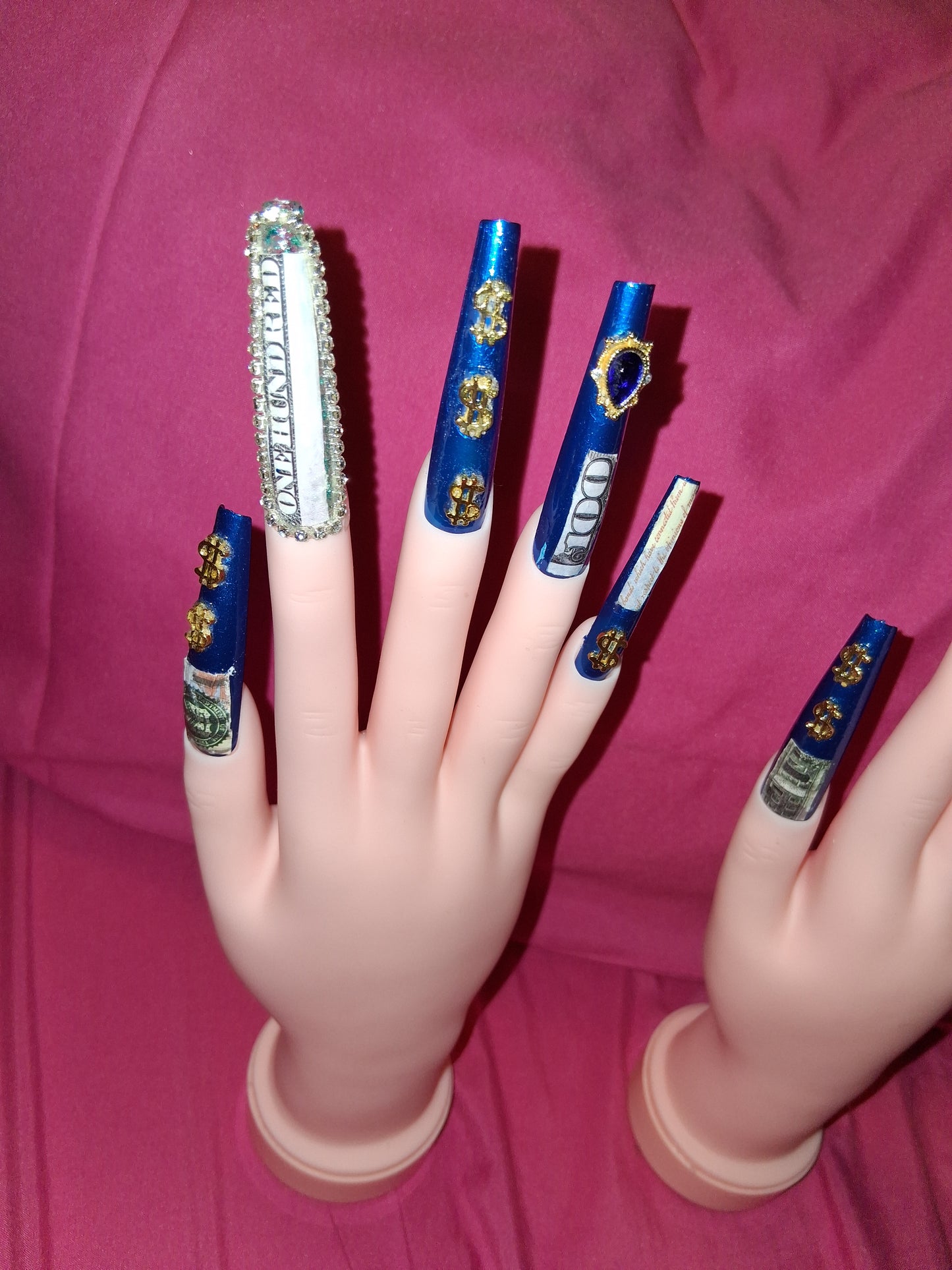 COCOMONEY NAILS CUSTOM 1 OF 1 GLUE ON PRESS ON COMES WITH FREE GIFTS #o49