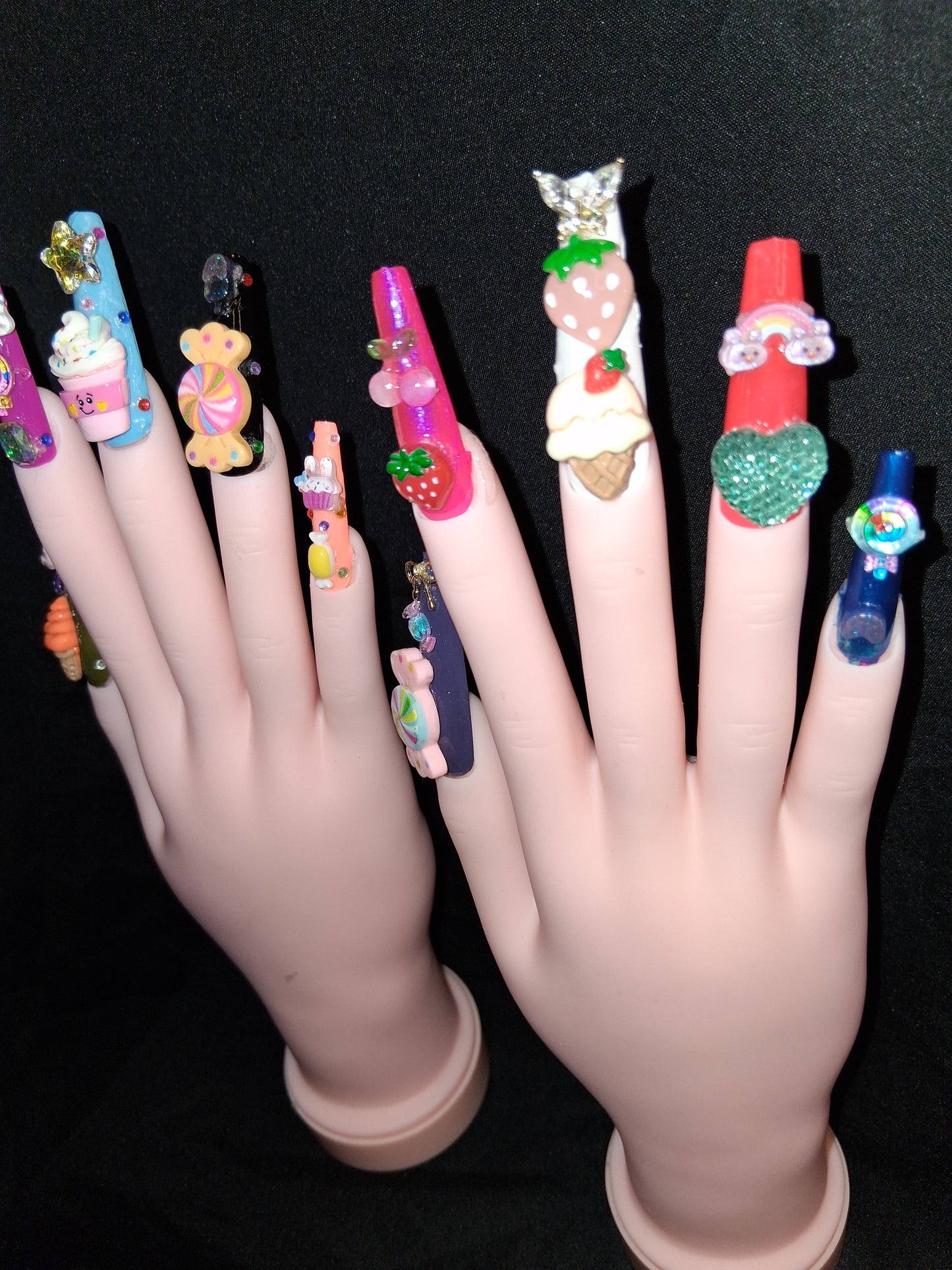 COCOMONEY NAILS CUSTOM 1 OF 1 GLUE ON PRESS ON COMES WITH FREE GIFTS #o86