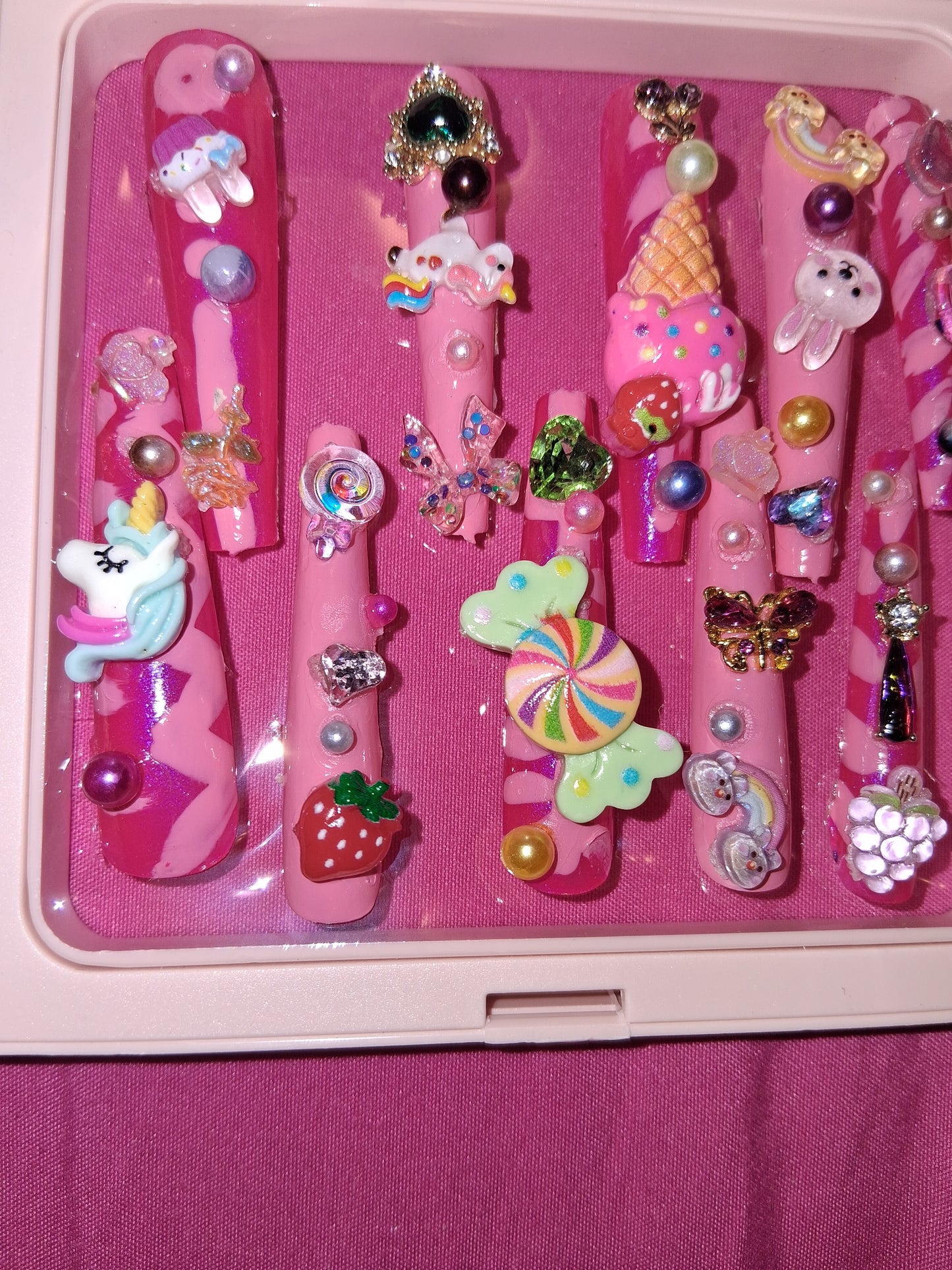 COCOMONEY NAILS CUSTOM 1 OF 1 GLUE ON PRESS ON COMES WITH FREE GIFTS #o13