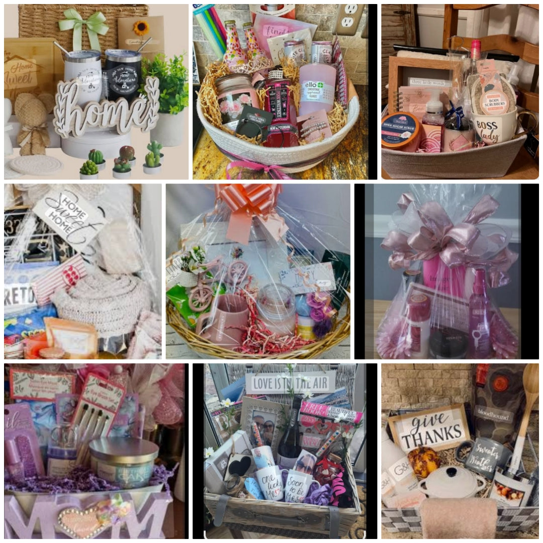 CUSTOM Makeup Gift baskets, Gift bags, Gift boxes, Gift buckets, Gift vases, and more