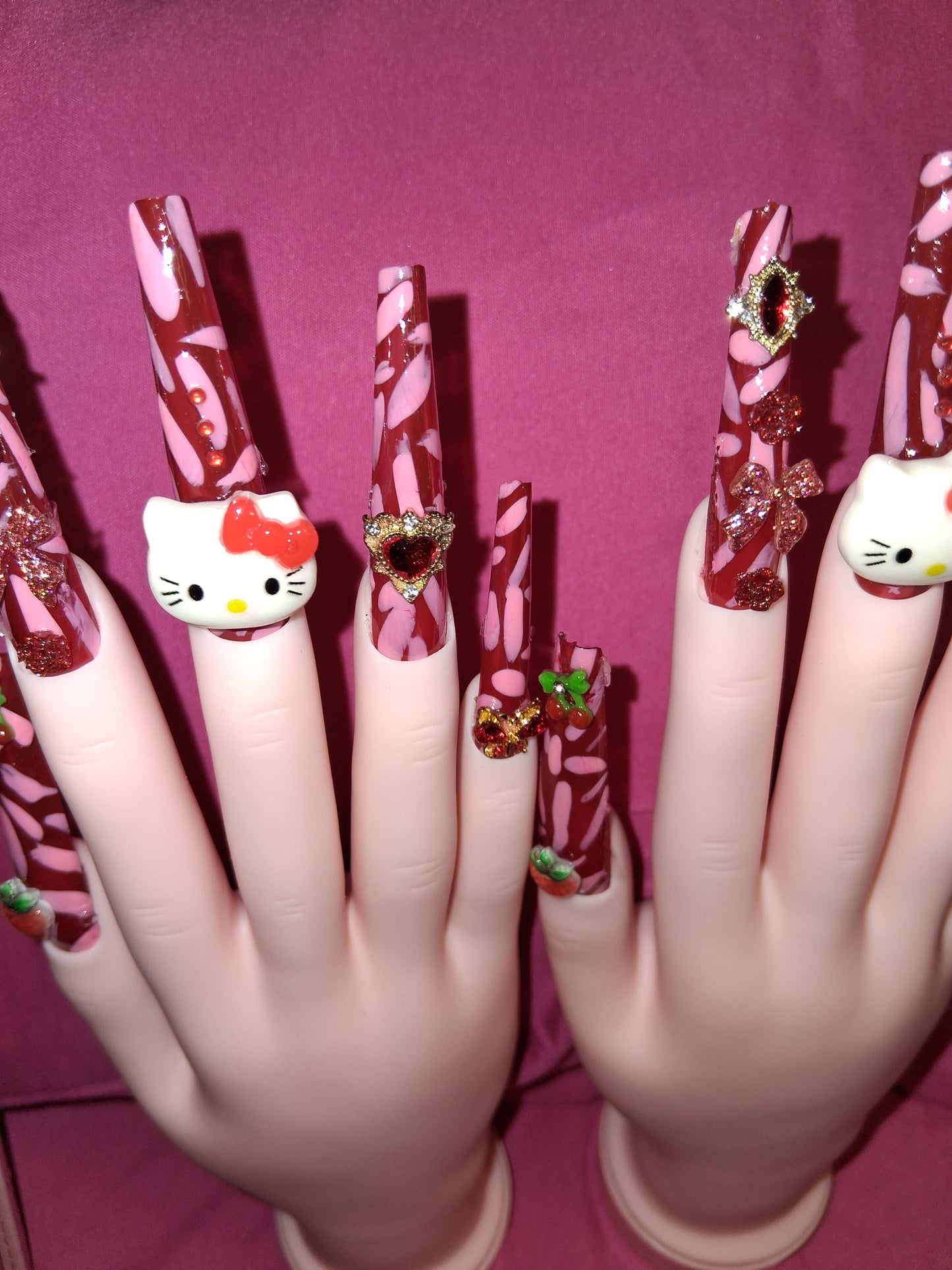 COCOMONEY NAILS CUSTOM 1 OF 1 GLUE ON PRESS ON COMES WITH FREE GIFTS #o24