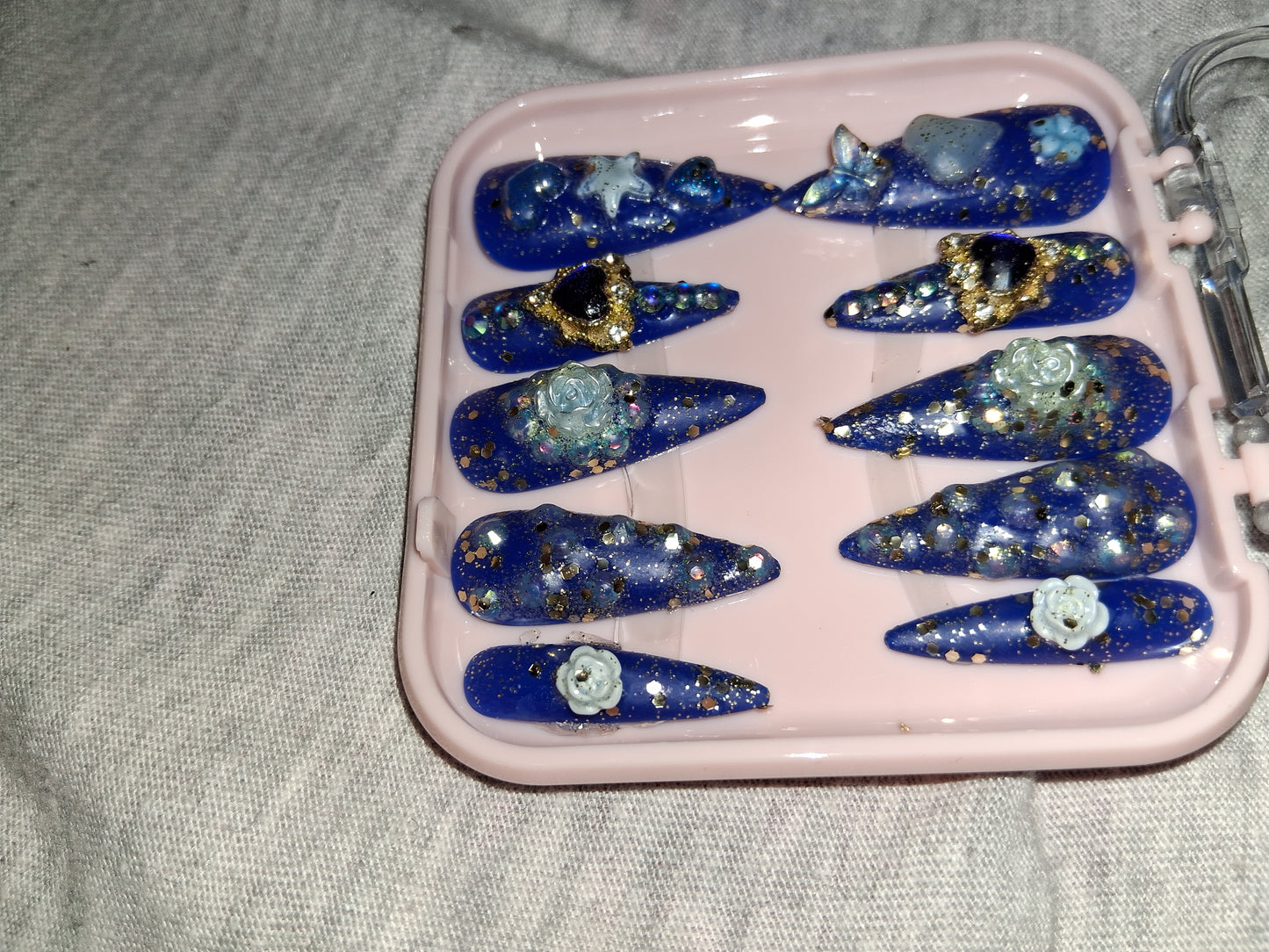 COCOMONEY NAILS CUSTOM 1 OF 1 GLUE ON PRESS ON COMES WITH FREE GIFTS #b79