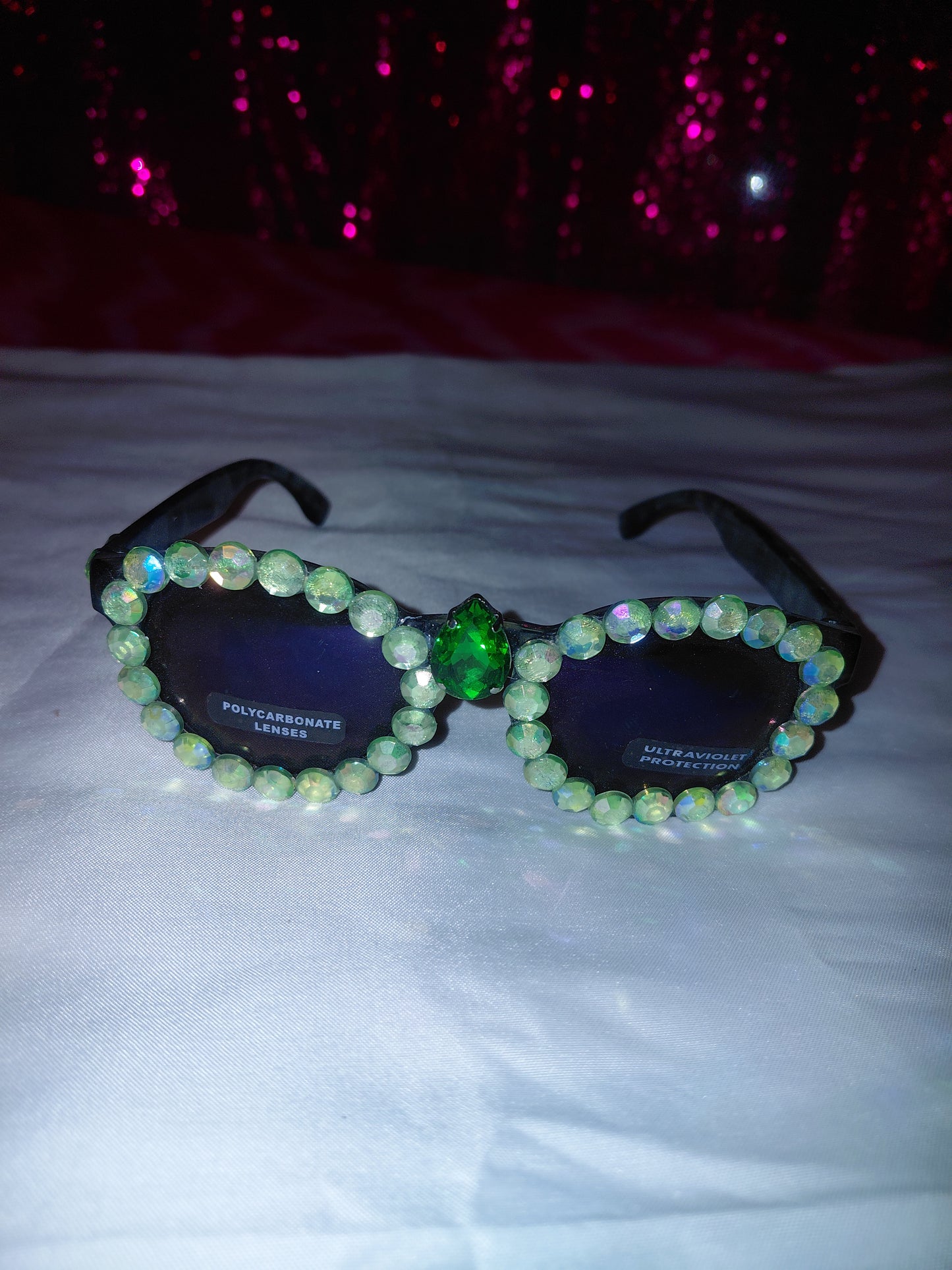 Cocomoney Glasses custom 1 of 1 pair sunglasses gemstones plastic materials uv COCOMONEY.STORE