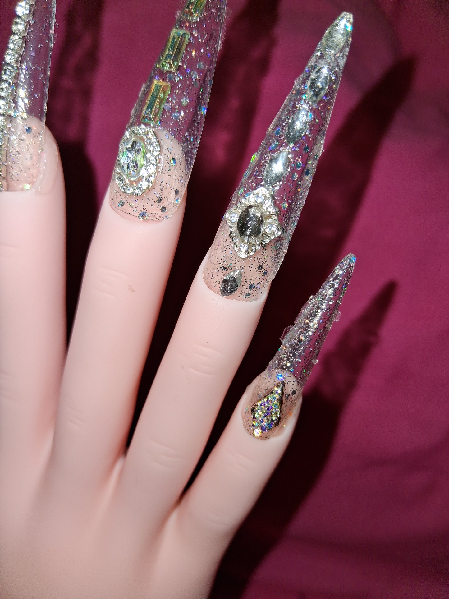 COCOMONEY NAILS CUSTOM 1 OF 1 GLUE ON PRESS ON COMES WITH FREE GIFTS #o70