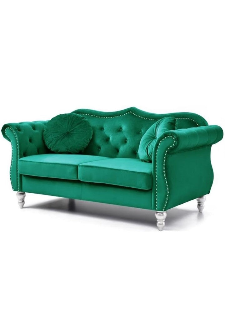 Hollywood Velvet Loveseat in Pink