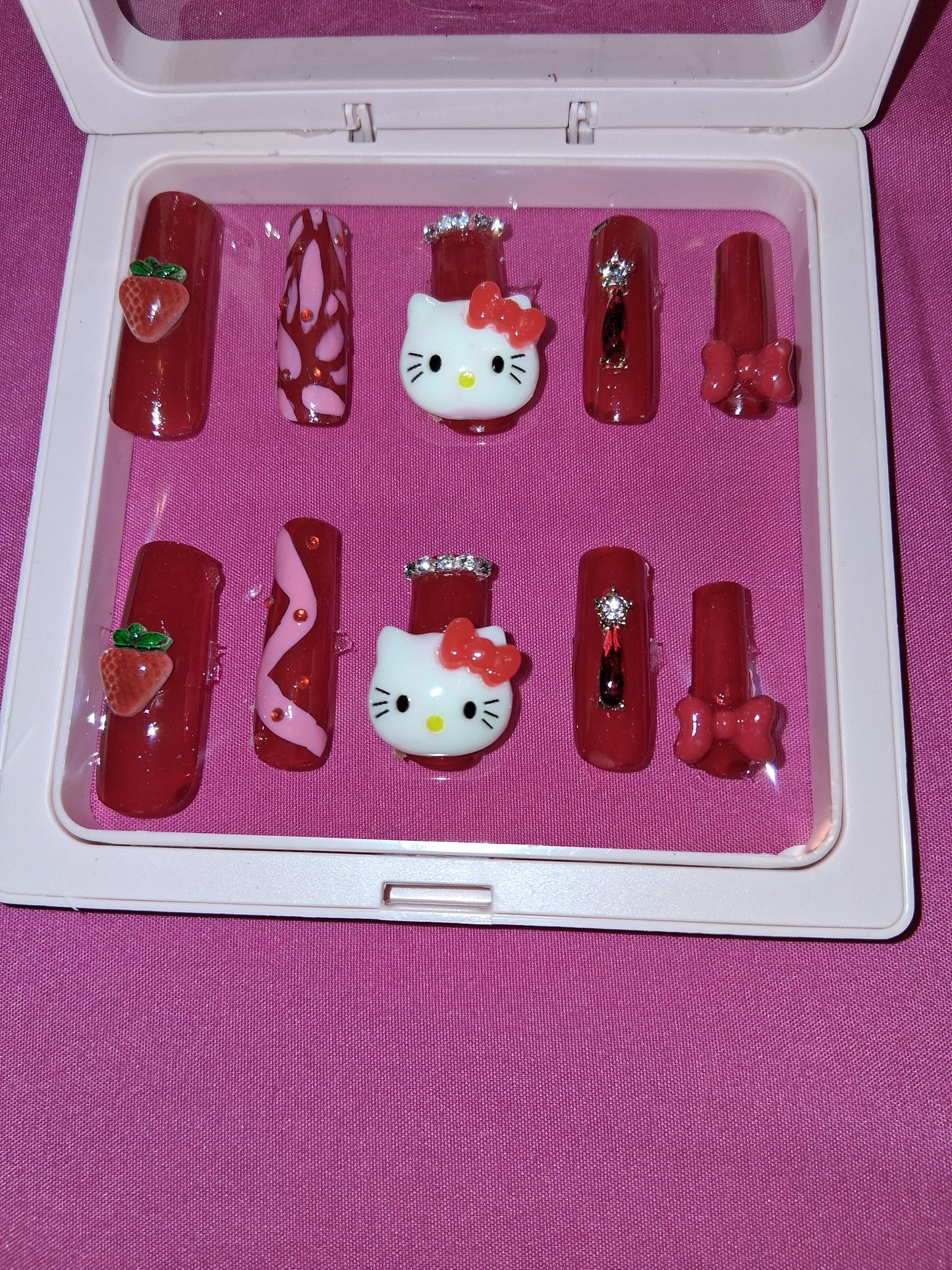 COCOMONEY NAILS CUSTOM 1 OF 1 GLUE ON PRESS ON COMES WITH FREE GIFTS #o87