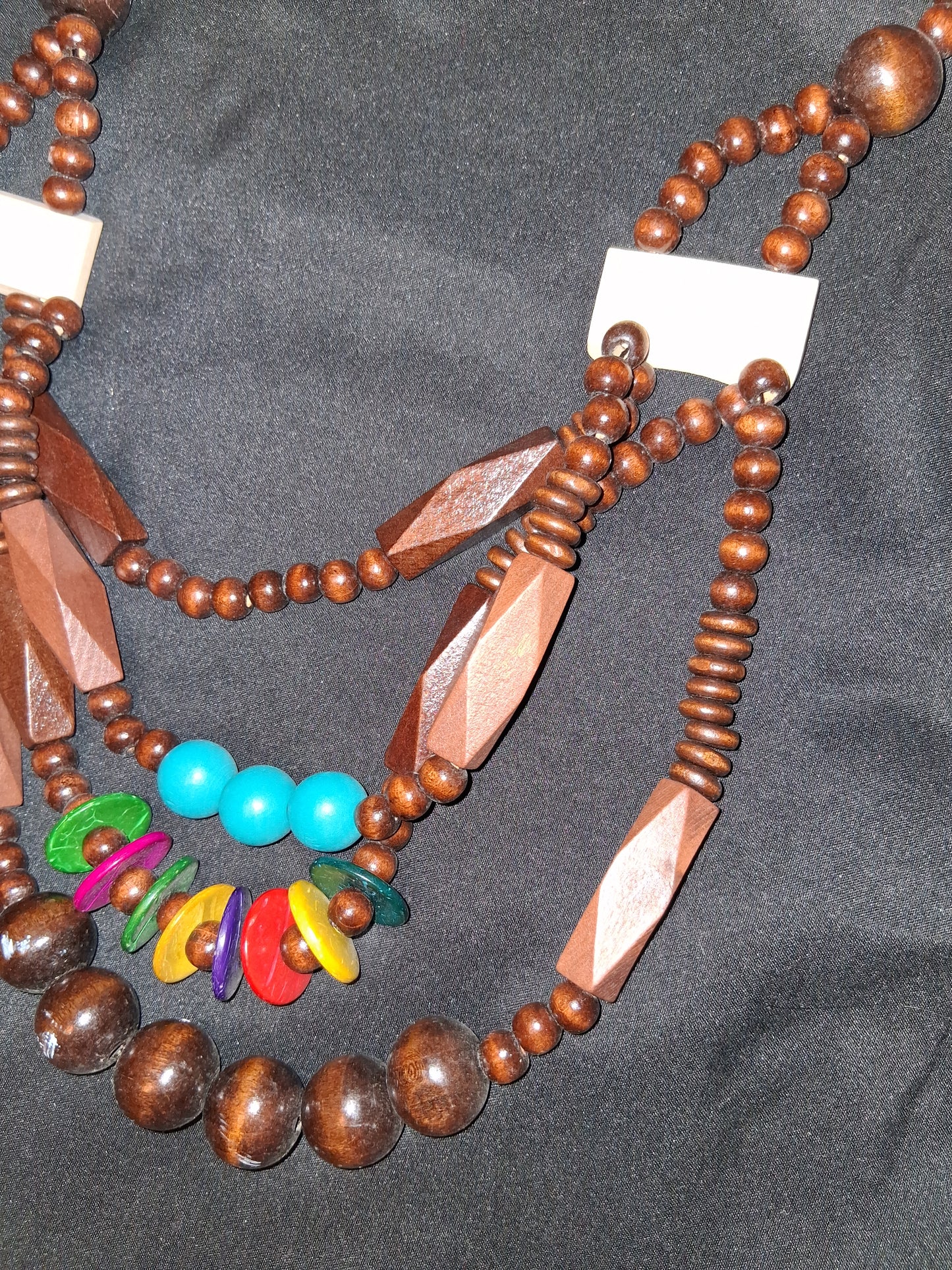 COCOMONEY NECKLACE WOOD 32IN