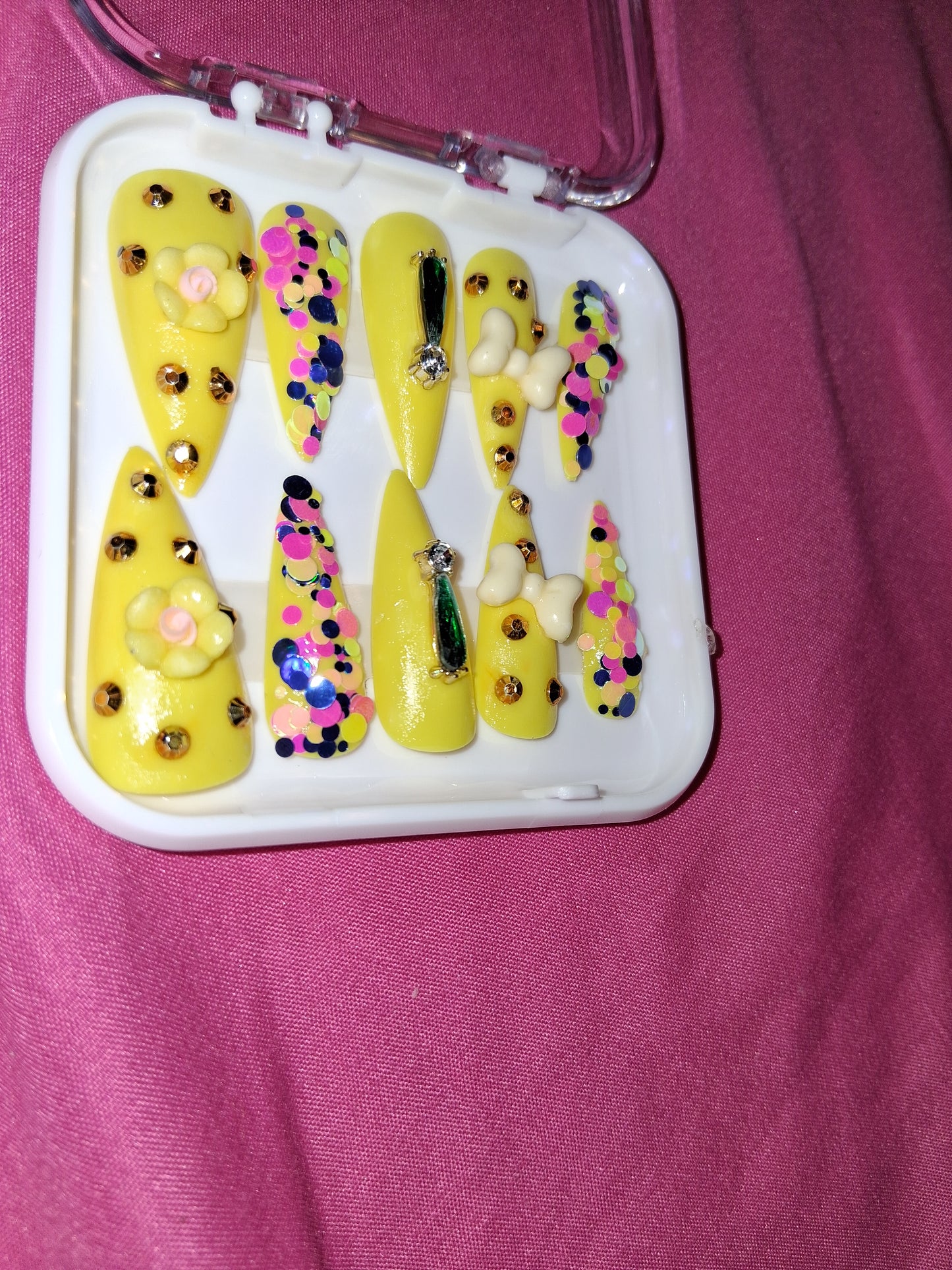COCOMONEY NAILS CUSTOM 1 OF 1 GLUE ON PRESS ON COMES WITH FREE GIFTS #b81