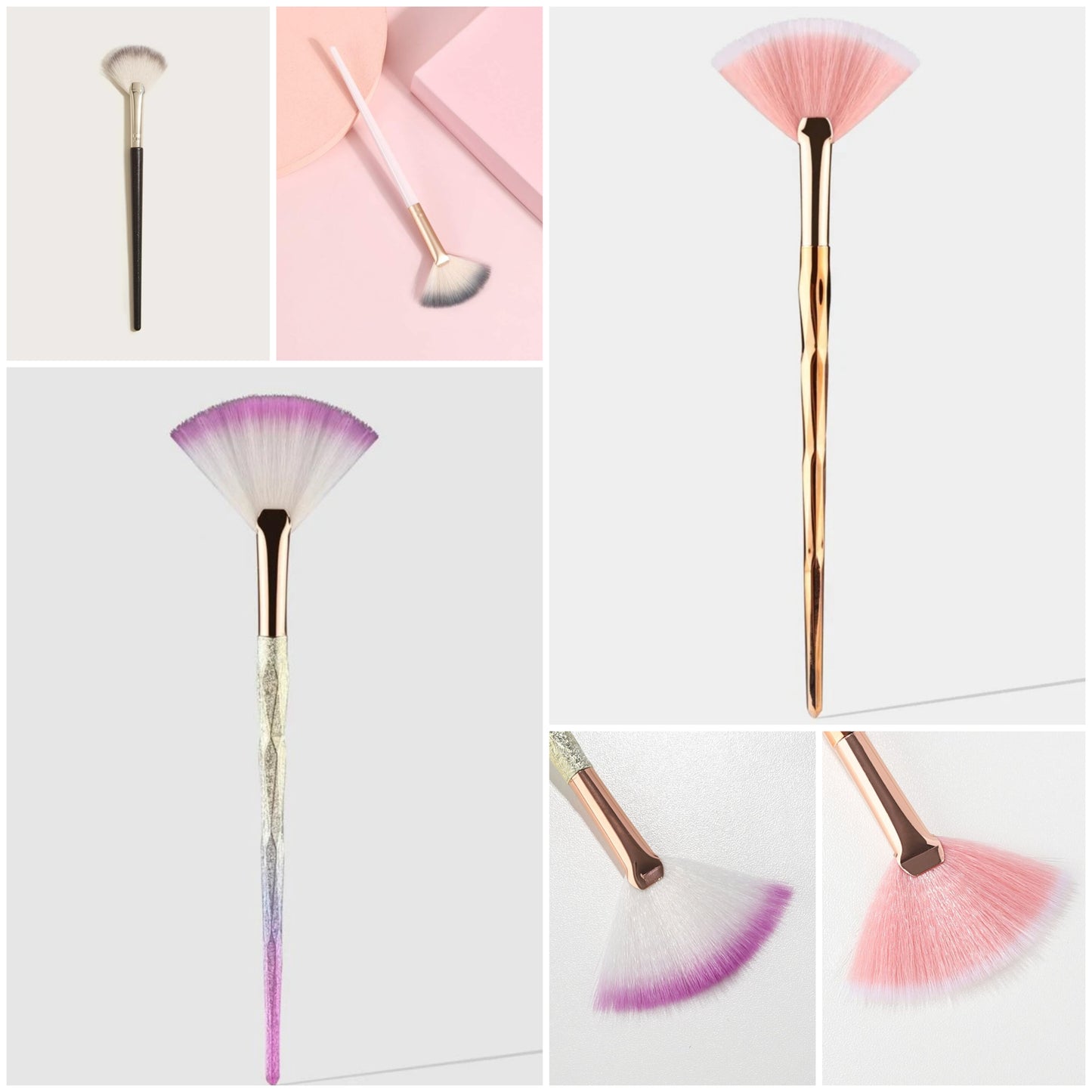 1pc Fan-shaped Soft Brush For Highlighting Makeup