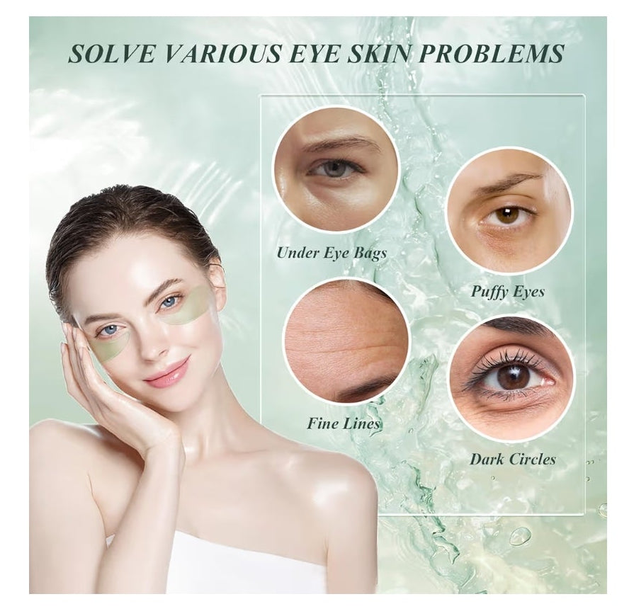 Under Eye Patches for Puffy Eyes and Dark Circles – 60 PCS Aloe Vera Under Eye Mask with Pure Natural Extracts to Combat Puffiness, Fine Lines, Wrinkles, and Bags