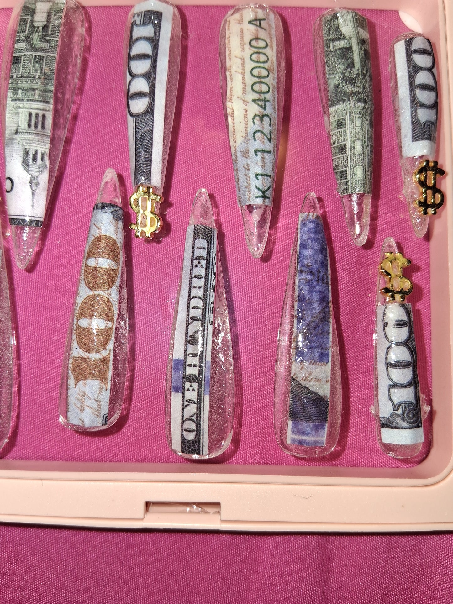 COCOMONEY NAILS CUSTOM 1 OF 1 GLUE ON PRESS ON COMES WITH FREE GIFTS #o29