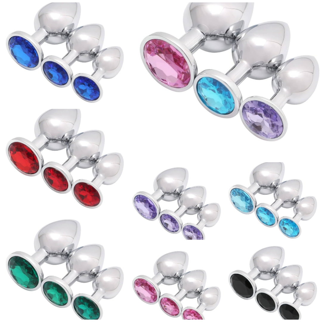 Butt Plug 3 Pcs Luxury Jewelry Design Fetish Anal Butt Plug