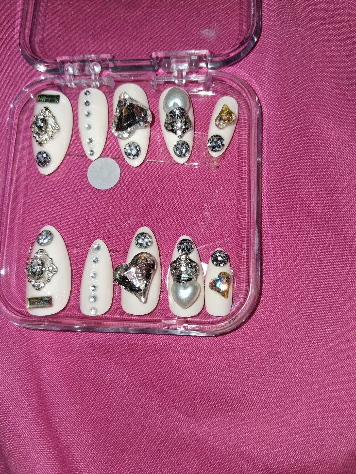 COCOMONEY NAILS CUSTOM 1 OF 1 GLUE ON PRESS ON COMES WITH FREE GIFTS #b77