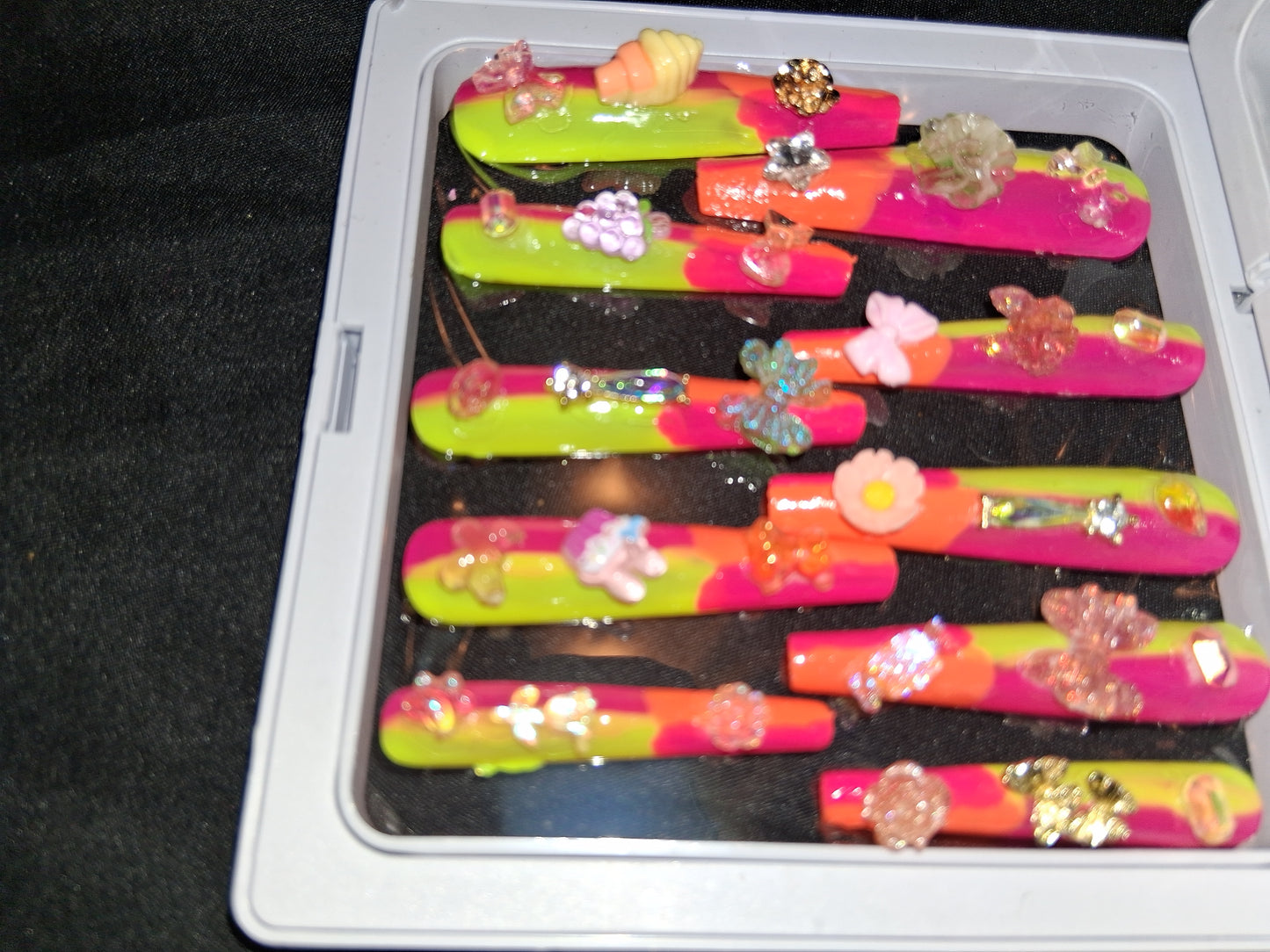 COCOMONEY NAILS CUSTOM 1 OF 1 GLUE ON PRESS ON COMES WITH FREE GIFTS #