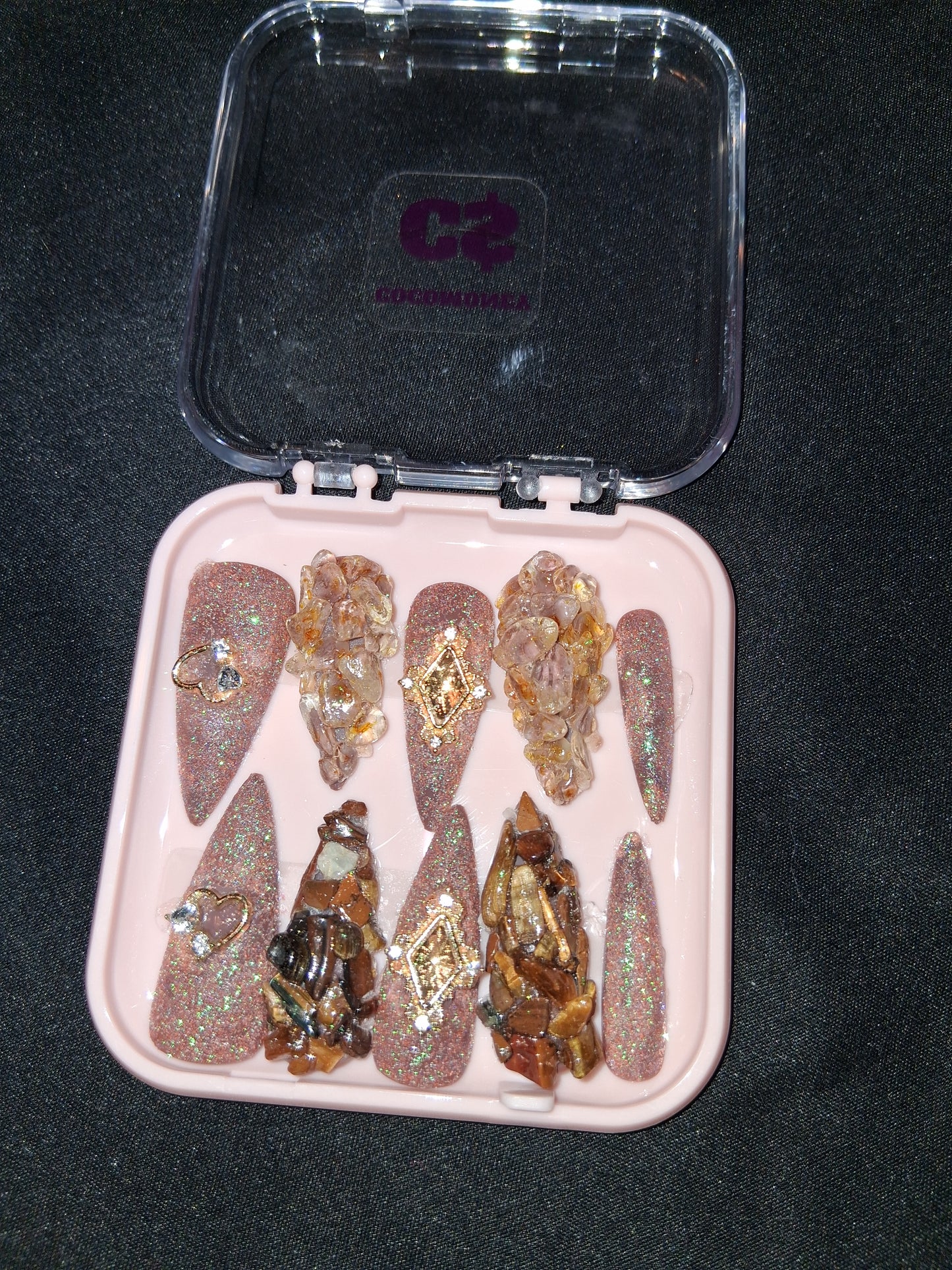 COCOMONEY NAILS CUSTOM 1 OF A KIND PIECES ACRYLIC COMES WITH FREE GIFTS