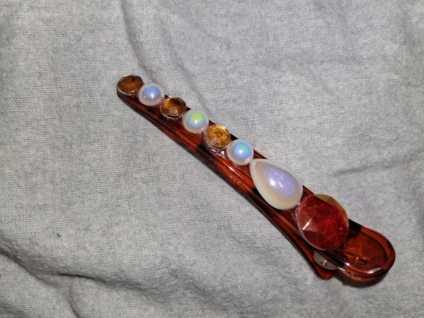 COCOMONEY HAIR CLIP 3INCH CUSTOM 1 OF A KIND PIECE with gemstones