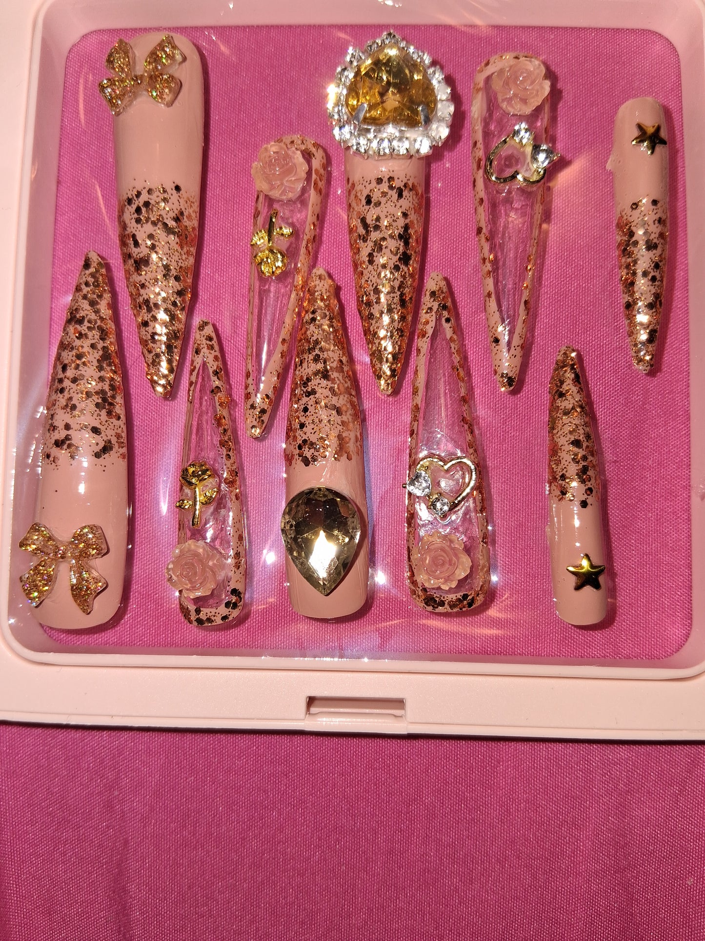 COCOMONEY NAILS CUSTOM 1 OF 1 GLUE ON PRESS ON COMES WITH FREE GIFTS #o2