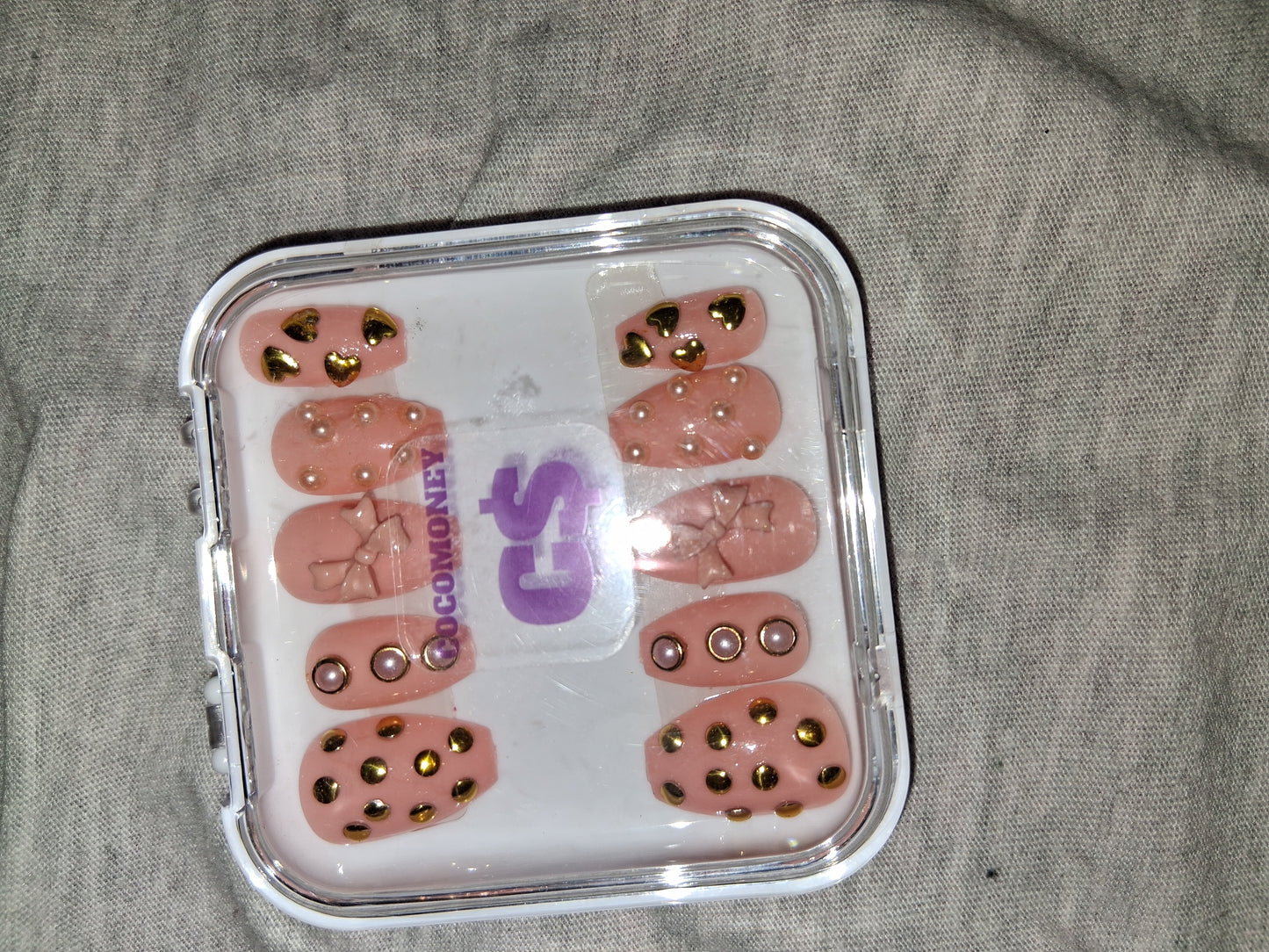 COCOMONEY NAILS CUSTOM 1 OF 1 GLUE ON PRESS ON COMES WITH FREE GIFTS #b52