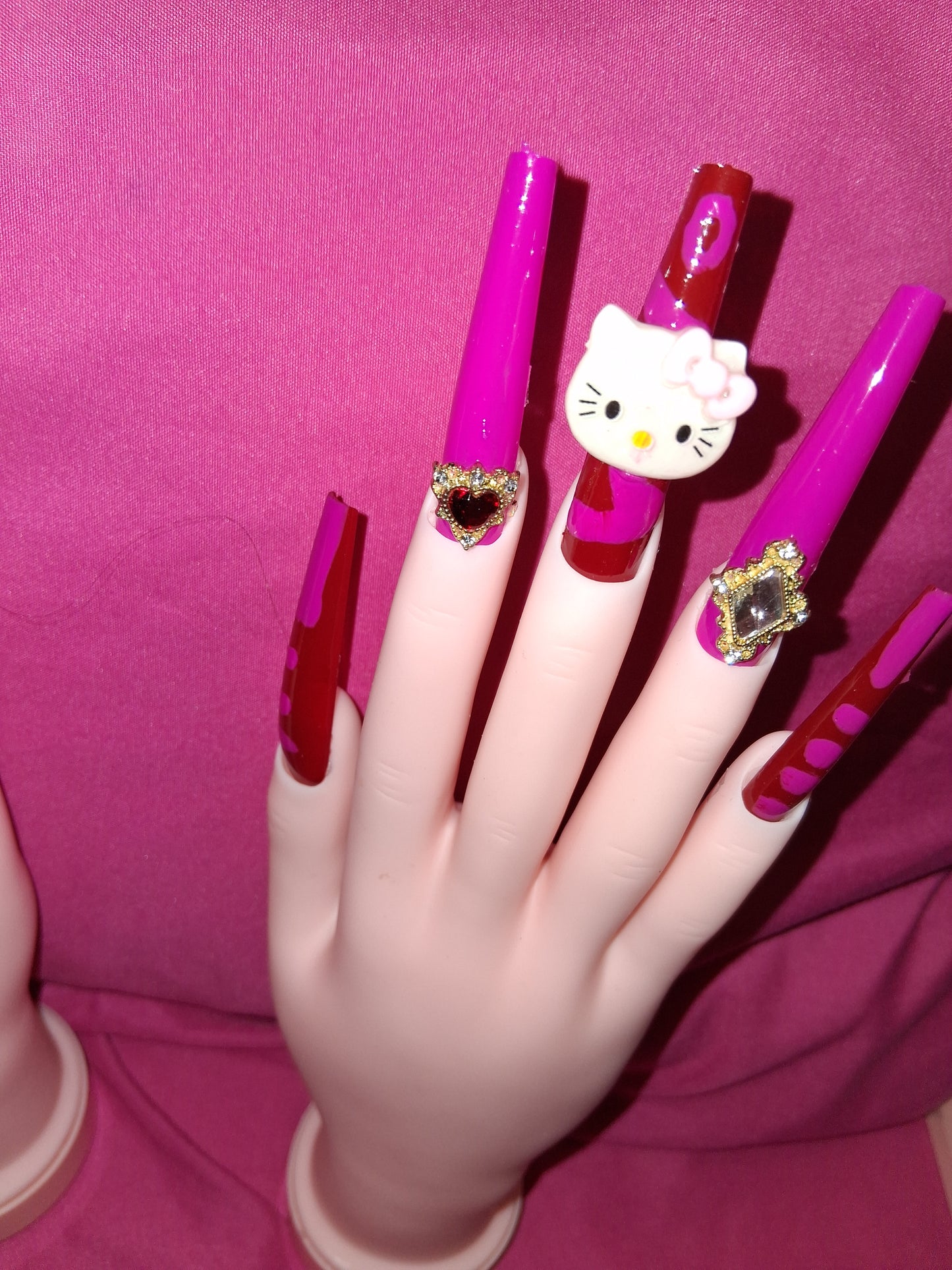 COCOMONEY NAILS CUSTOM 1 OF 1 GLUE ON PRESS ON COMES WITH FREE GIFTS #o15
