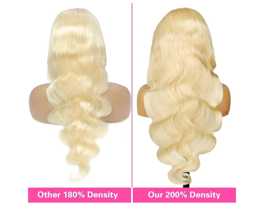 13x6 Lace Front Wig Human Hair 200 Density Body Wave Blonde Lace Front Wigs Human Hair 28 Inch Full & Thick 613 HD Lace Frontal Wig Pre Plucked with Baby Hair for Women.