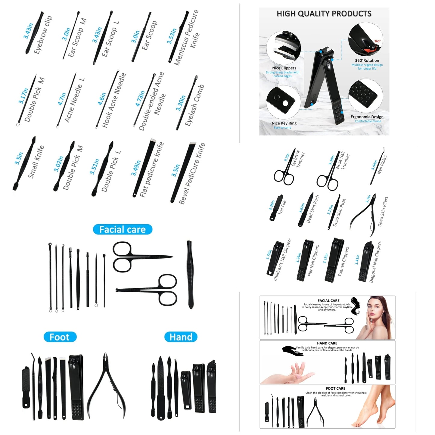Manicure Set Professional Nail Clipper Kit-26 Pieces Stainless Steel Manicure Kit,nail Care Tools with Luxurious Travel Case