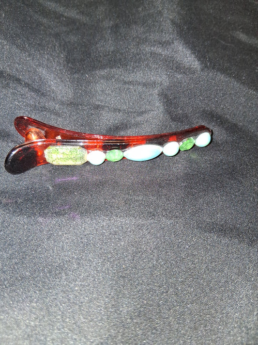 COCOMONEY HAIR CLIP 3INCH CUSTOM 1 OF A KIND PIECE with gemstones