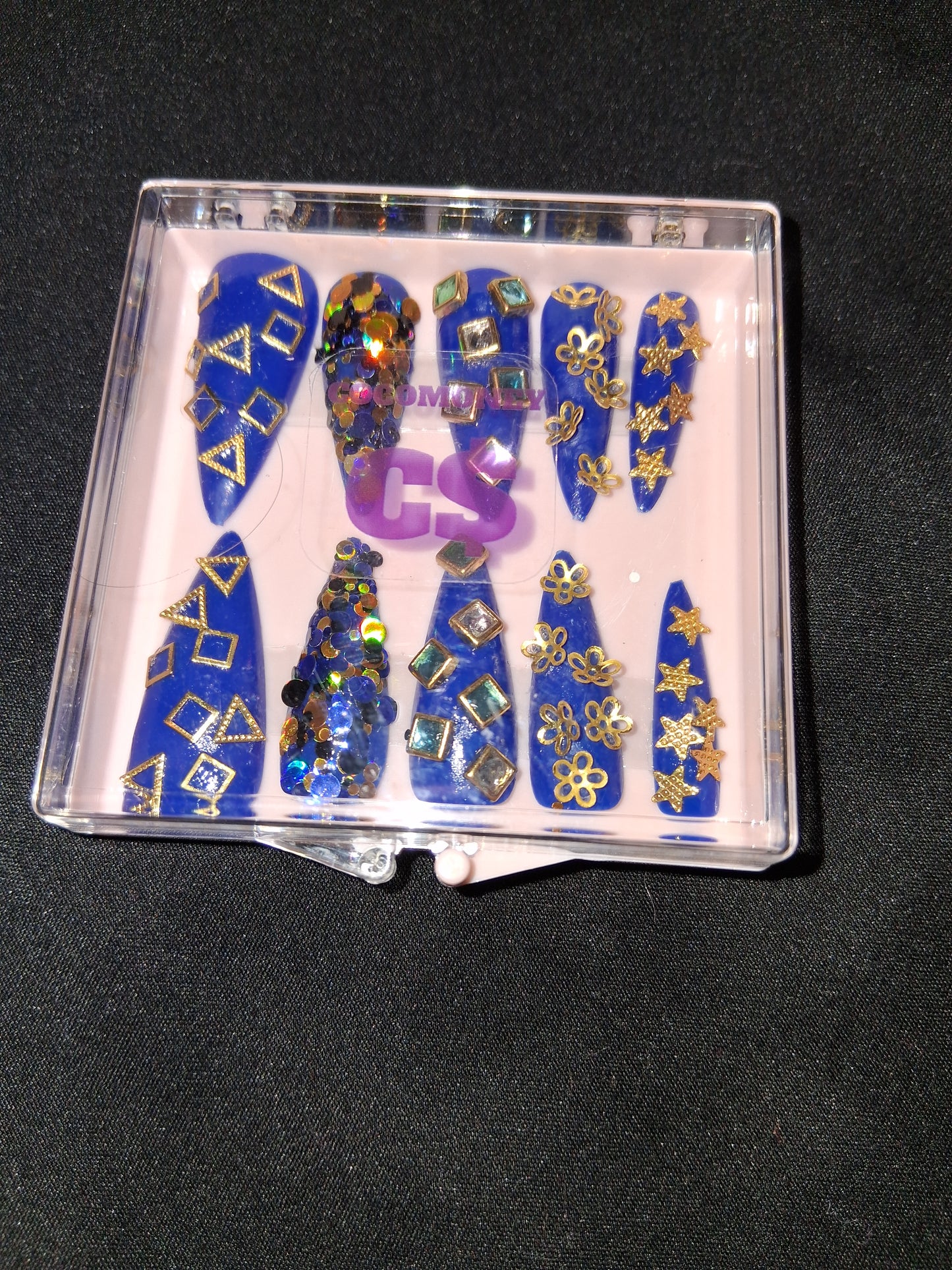 COCOMONEY NAILS CUSTOM ONE OF A KIND PIECES WITH NAIL BAG AND FREE GIFTS ACRYLIC