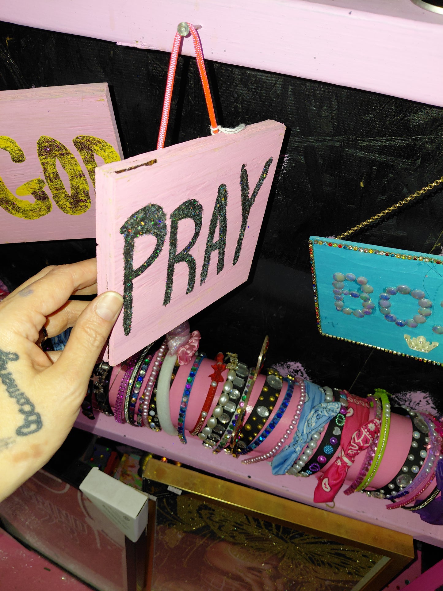 COCOMONEY ART Pray 1 OF 1 CUSTOM PIECE BY COCOMONEY painting on wood