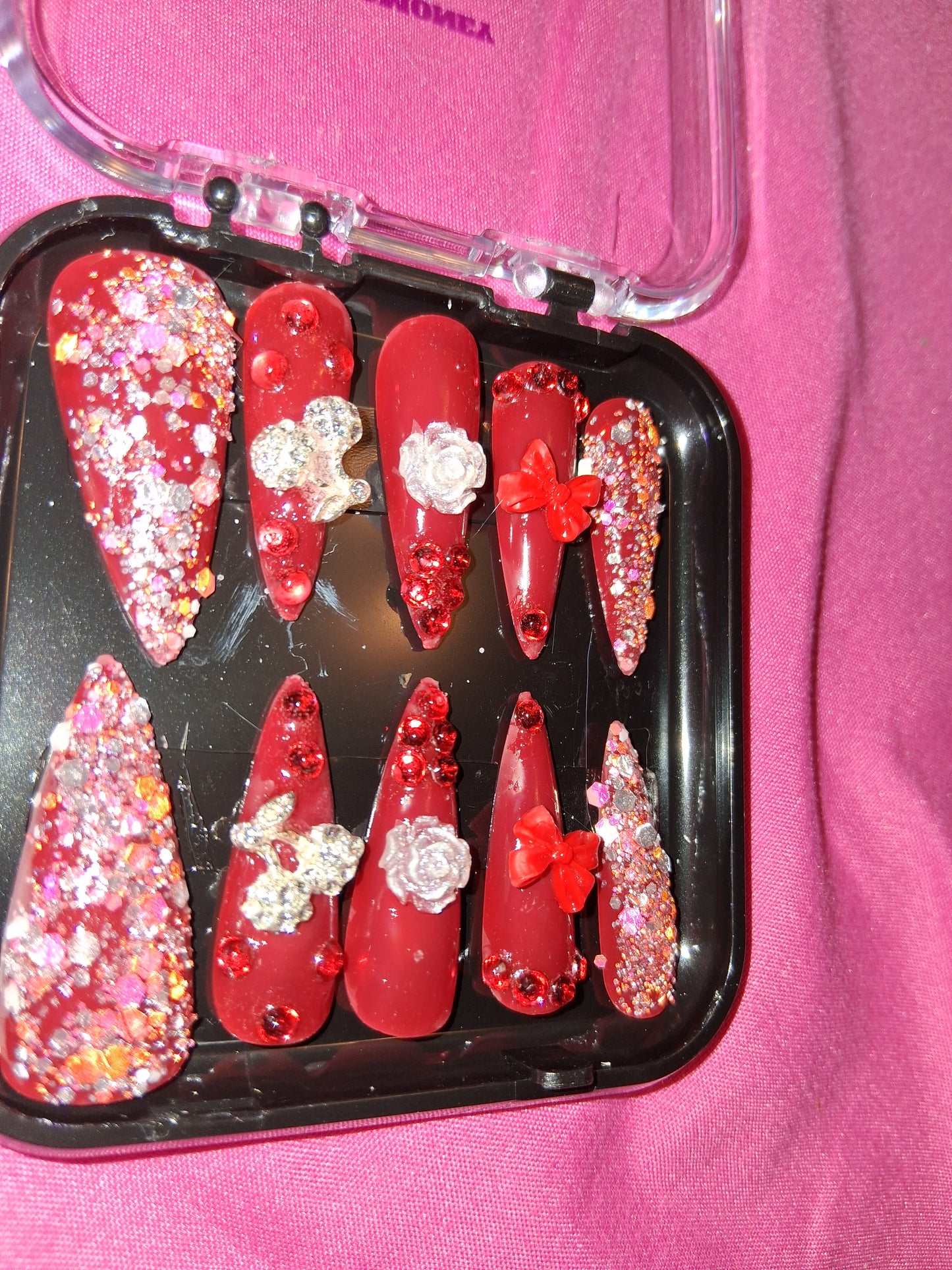 COCOMONEY NAILS CUSTOM 1 OF 1 GLUE ON PRESS ON COMES WITH FREE GIFTS #b70