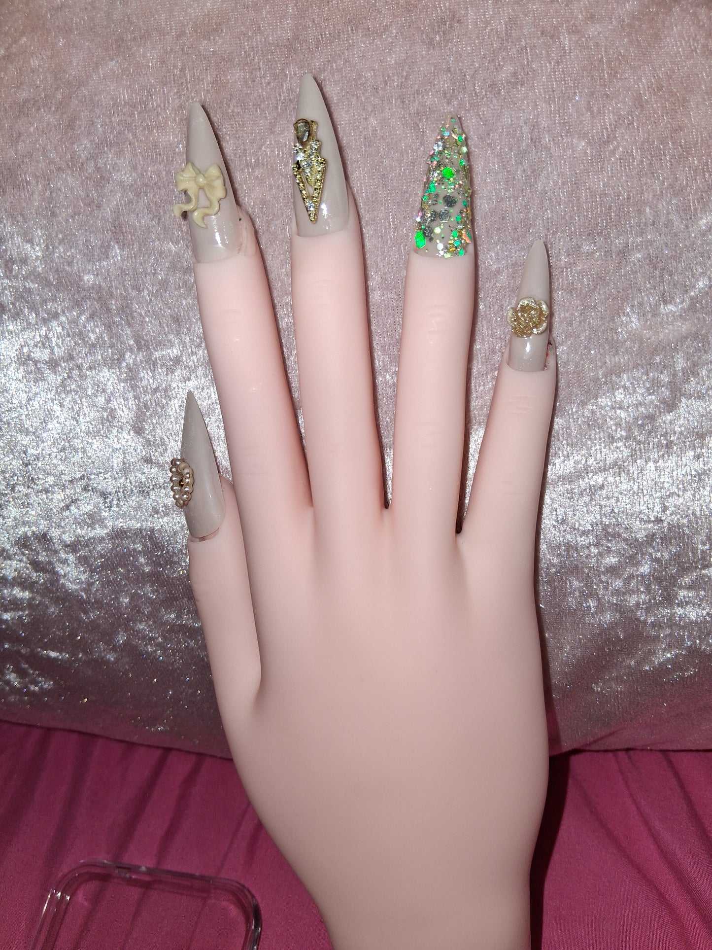 COCOMONEY NAILS CUSTOM 1 OF 1 GLUE ON PRESS ON COMES WITH FREE GIFTS #b75
