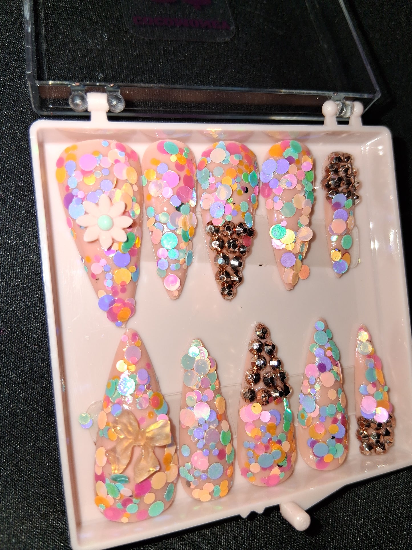 COCOMONEY NAILS CUSTOM ONE OF A KIND PIECES WITH NAIL BAG AND FREE GIFTS ACRYLIC