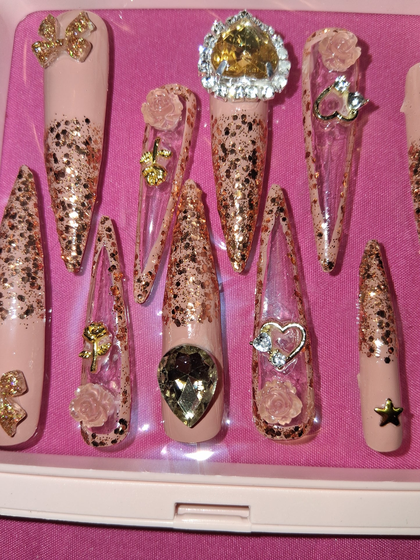 COCOMONEY NAILS CUSTOM 1 OF 1 GLUE ON PRESS ON COMES WITH FREE GIFTS #o2