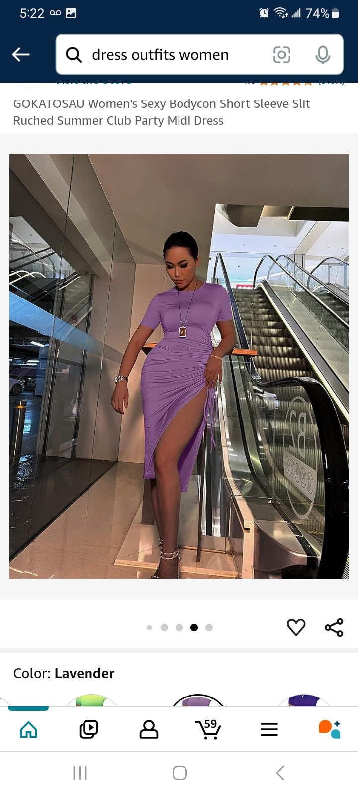 Women's Sexy Bodycon Short Sleeve Slit Ruched Summer Club Party Midi Dress