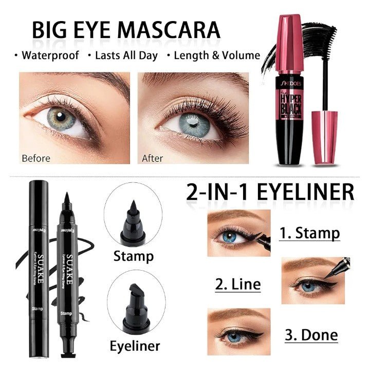 All in One Makeup Kit for Women Full Kit, 12 Colors Eyeshadow, Foundation & Primer, Lipsticks, Eyeliner, Mascara, Contour Stick, Brow Soap, Makeup Brush & Sponge, Make Up Gift Set for Women, Teens