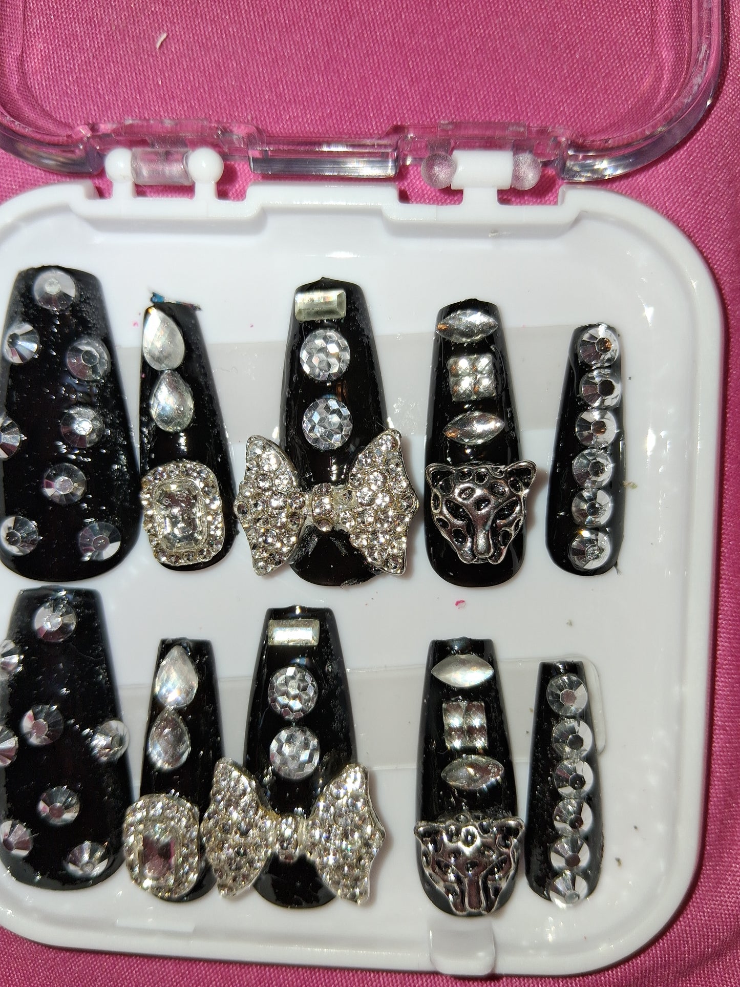 COCOMONEY NAILS CUSTOM 1 OF 1 GLUE ON PRESS ON COMES WITH FREE GIFTS #b82