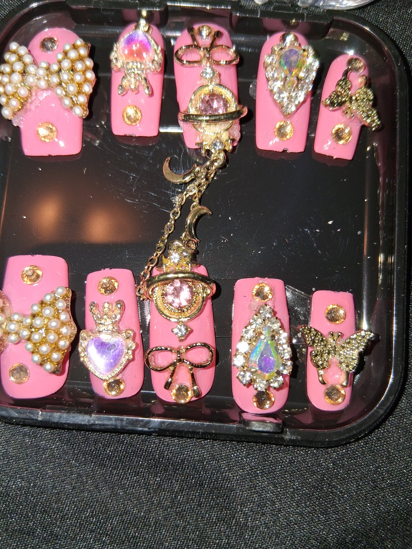COCOMONEY NAILS CUSTOM 1 OF A KIND PIECES ACRYLIC COMES WITH FREE GIFTS