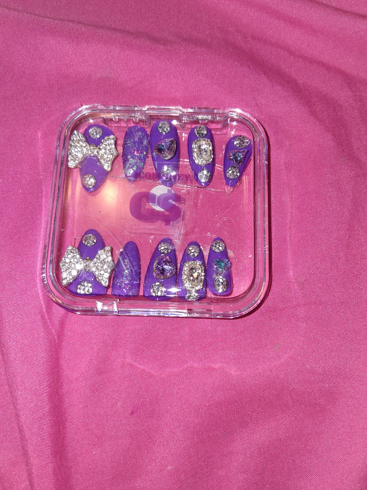 COCOMONEY NAILS CUSTOM 1 OF 1 GLUE ON PRESS ON COMES WITH FREE GIFTS #b76