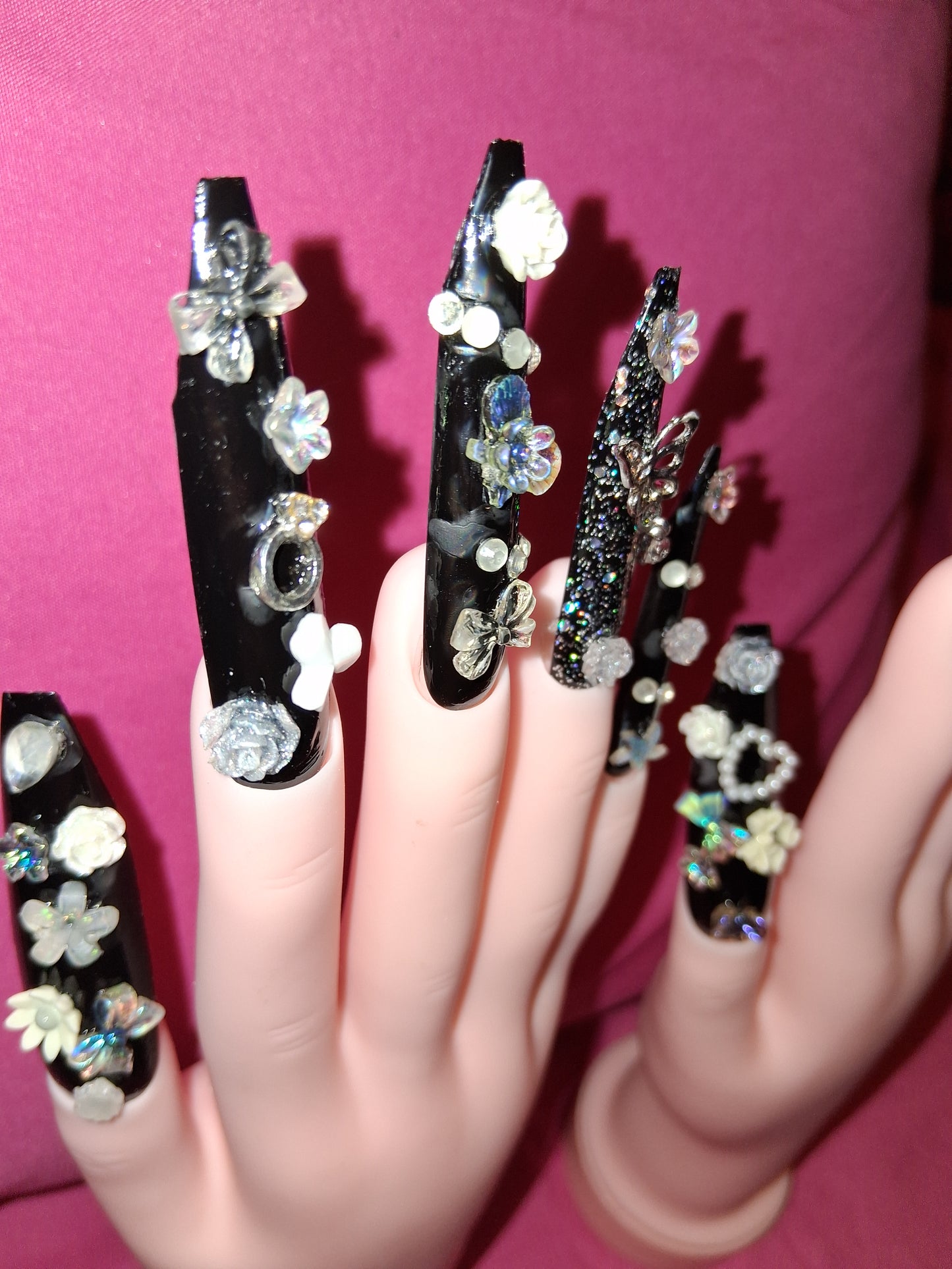 COCOMONEY NAILS CUSTOM 1 OF 1 GLUE ON PRESS ON COMES WITH FREE GIFTS #o56