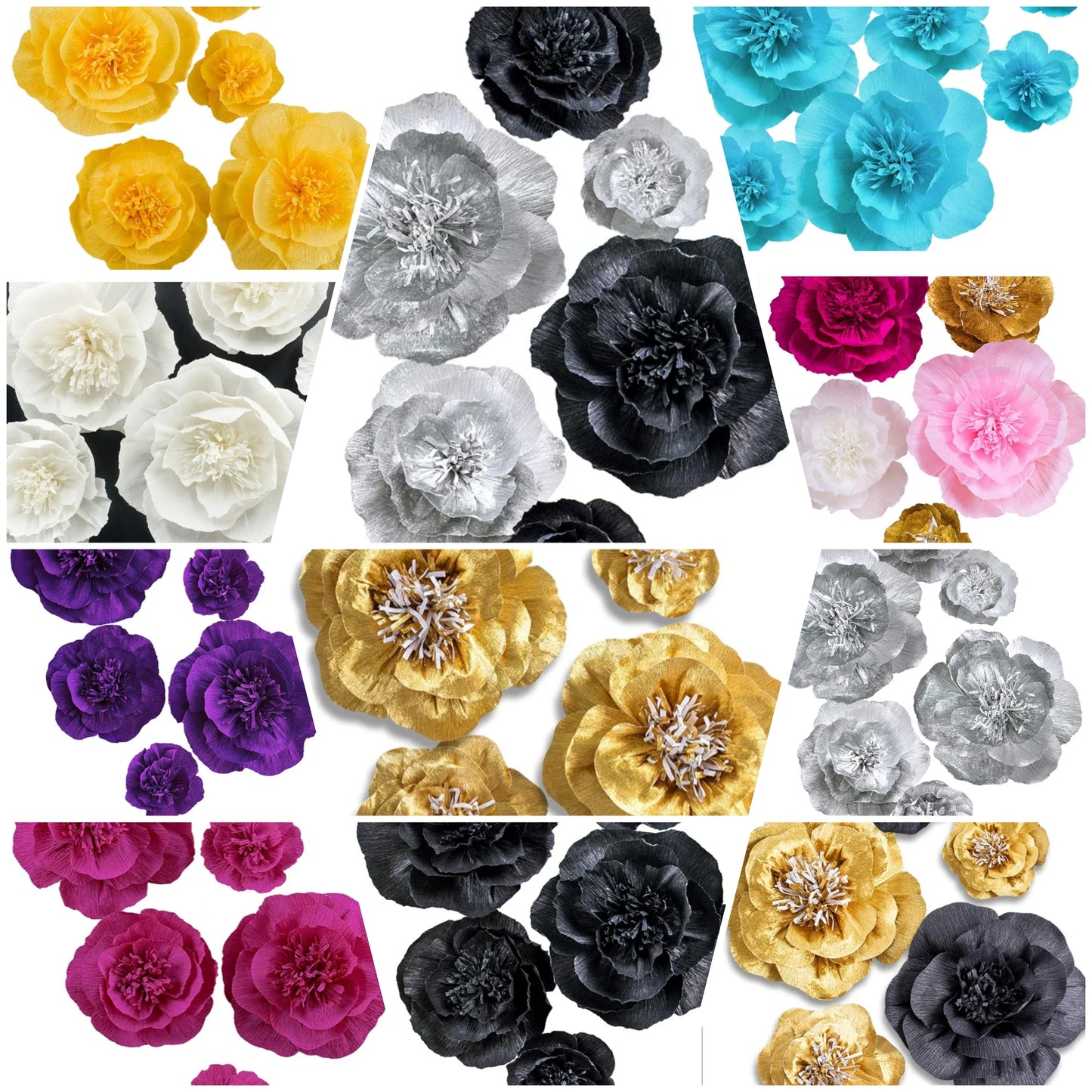 Home Decor 3D Flower for Wedding Backdrop Nursery Wall Flower Decor(Yellow Set 6)