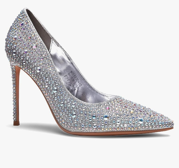 Women High Heels,3.94 inch/10cm Stiletto Pumps Sexy Pointed Toe Patent Leather Slip On High Heel Dress Evening Party Pump Shoes