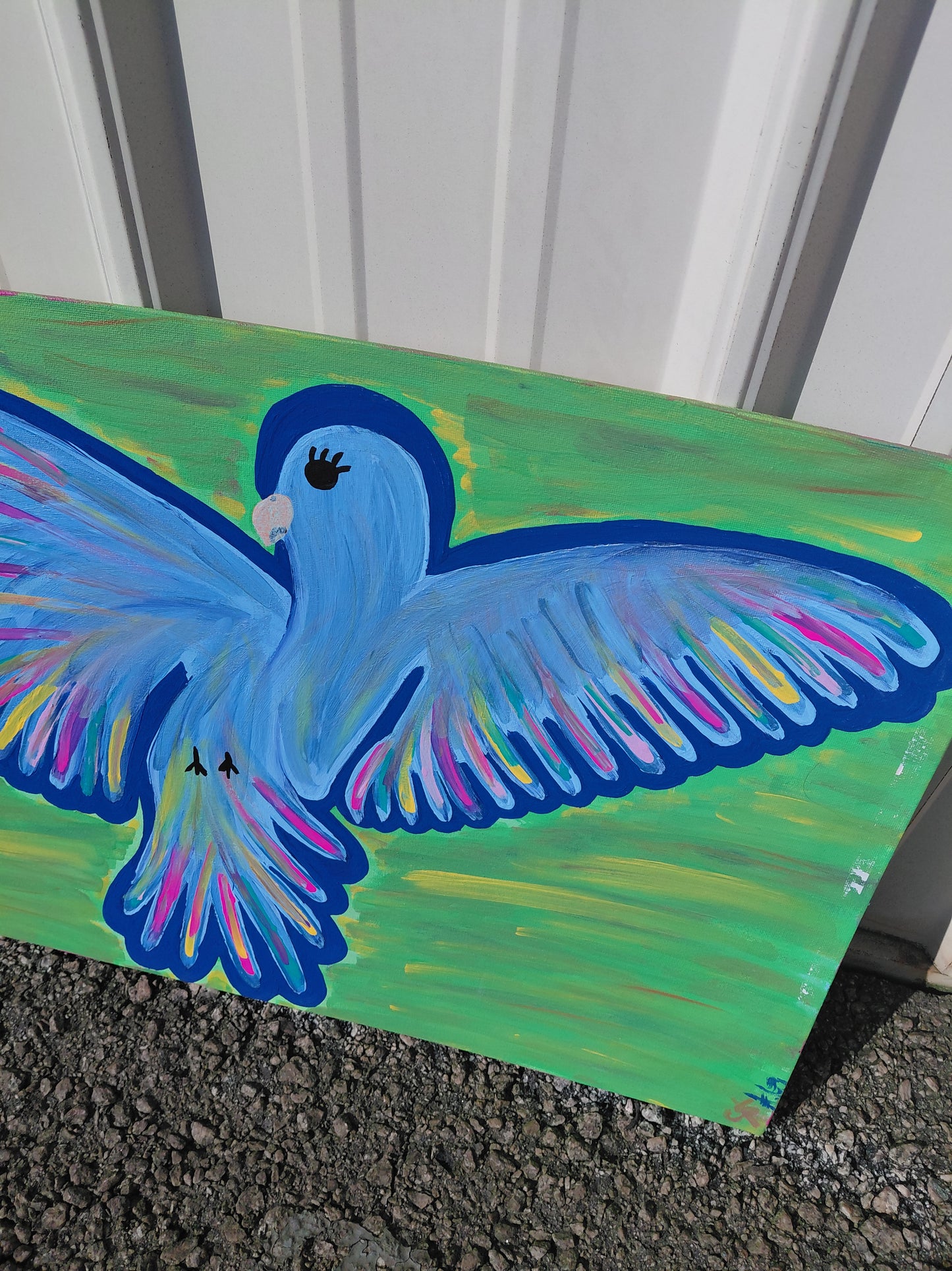 COCOMONEY ART Blue Bird 1 OF 1 CUSTOM PIECE BY COCOMONEY painting on canvas