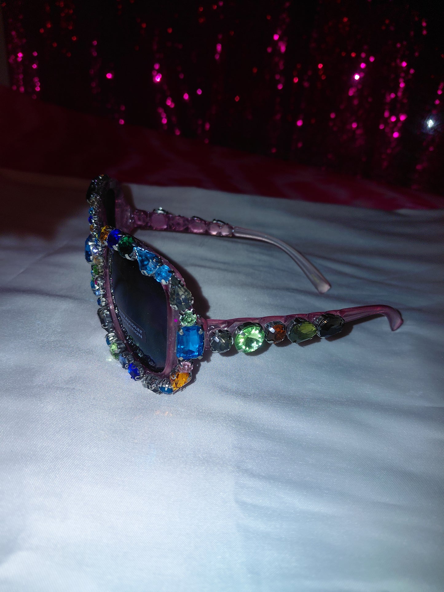 Cocomoney Glasses custom 1 of 1 pair sunglasses gemstones plastic materials uv COCOMONEY.STORE