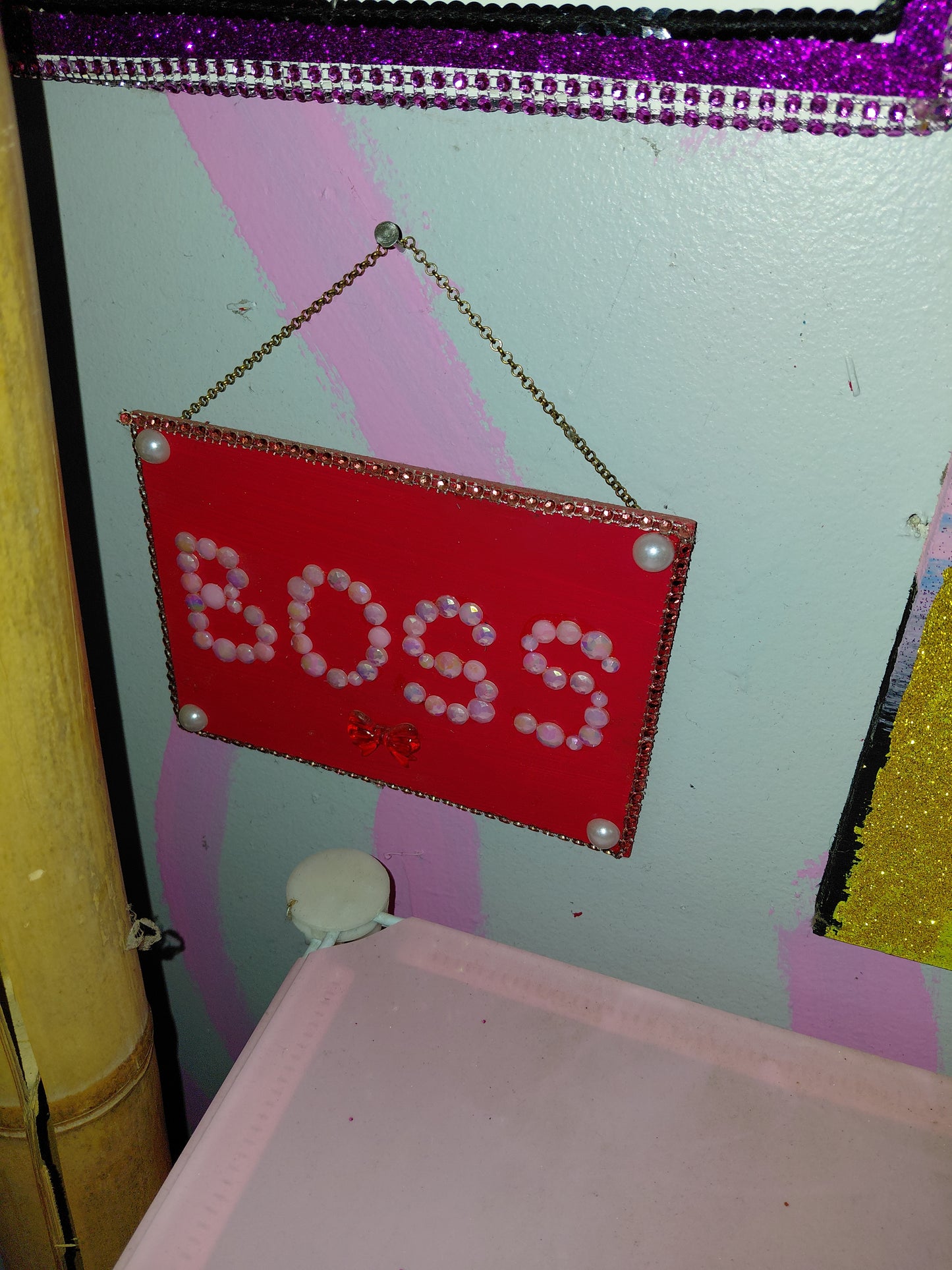 COCOMONEY ART Red Boss 1 OF 1 CUSTOM PIECE BY COCOMONEY painting on wood