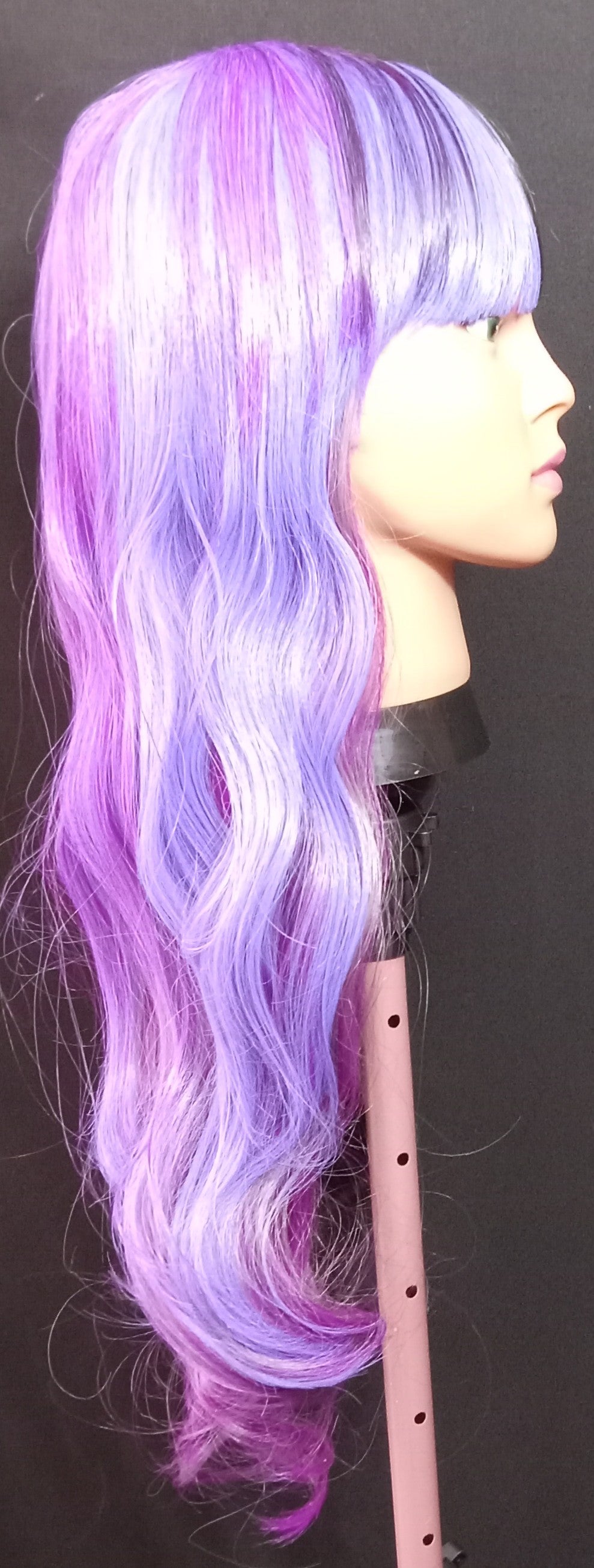 COCOMONEY WIG PURPLE BLACK LONG WAVY STUNNING