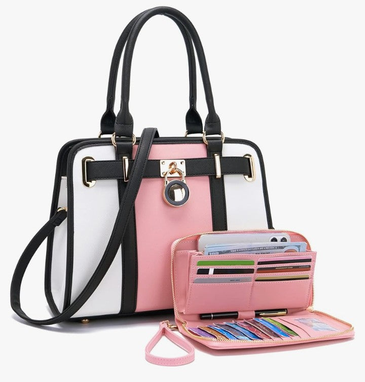 Handbags Sets For Women Shoulder Bags Top Handle Work Satchel Tote Purses Set With Matching Wallet 2pcs