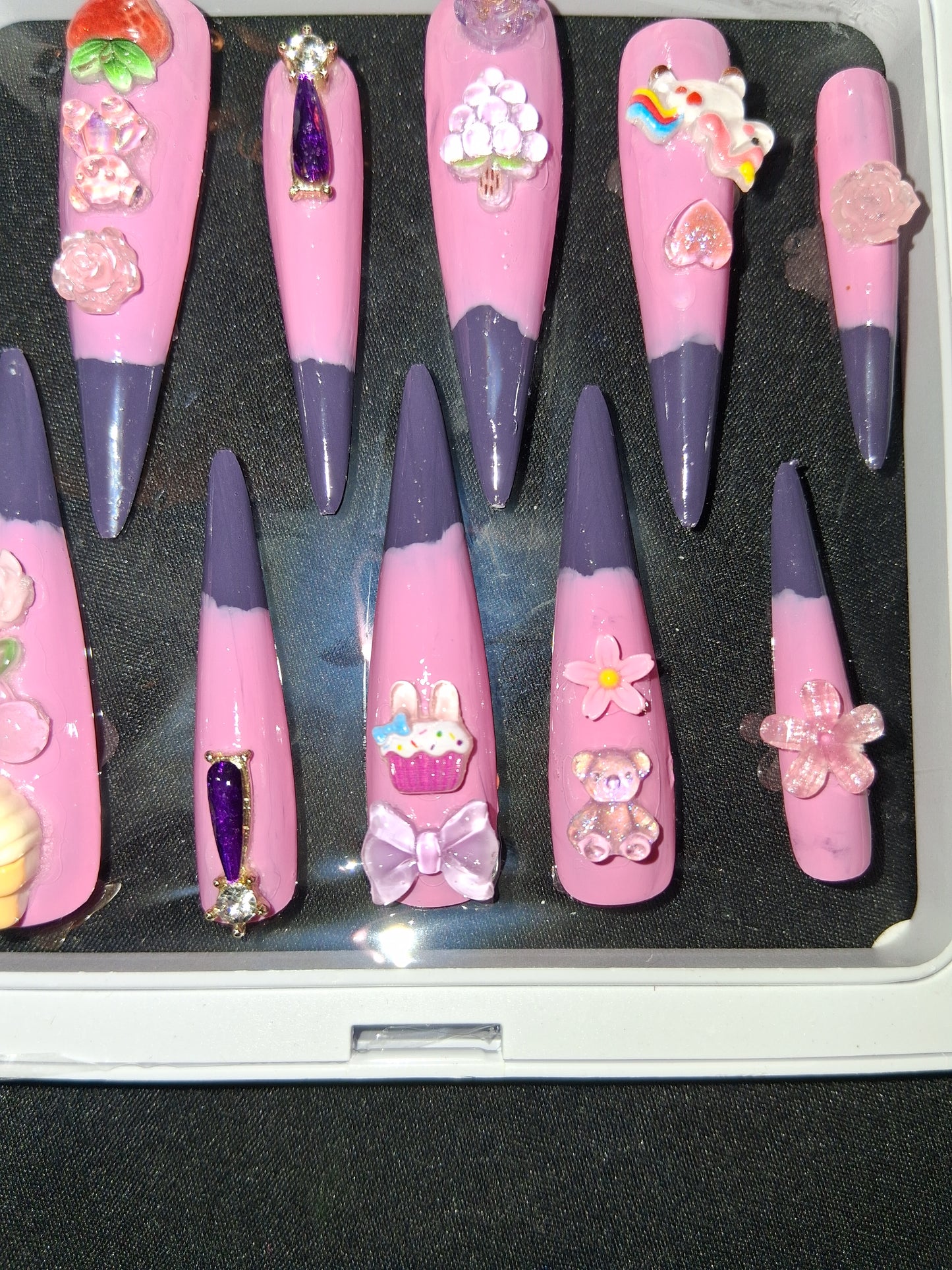 COCOMONEY NAILS CUSTOM 1 OF 1 GLUE ON PRESS ON COMES WITH FREE GIFTS #p66
