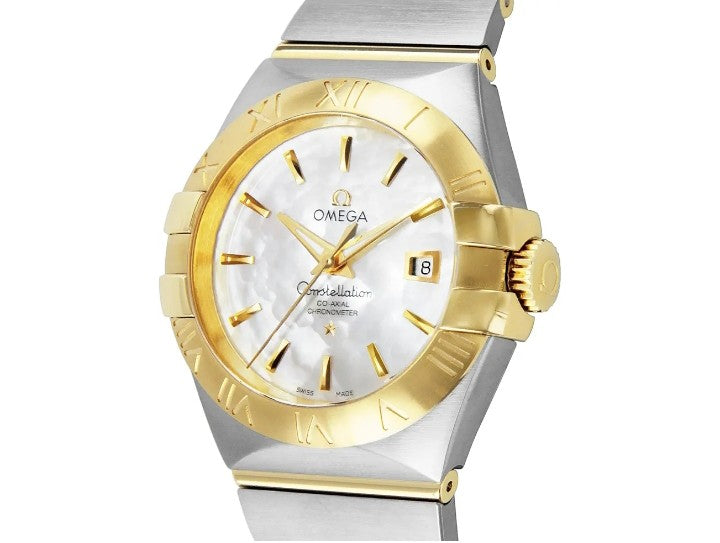Omega
Omega Constellation Chronometer Mother of Pearl Dial Steel and 18kt Yellow Gold Ladies Watch 123.20.31.20.05.002