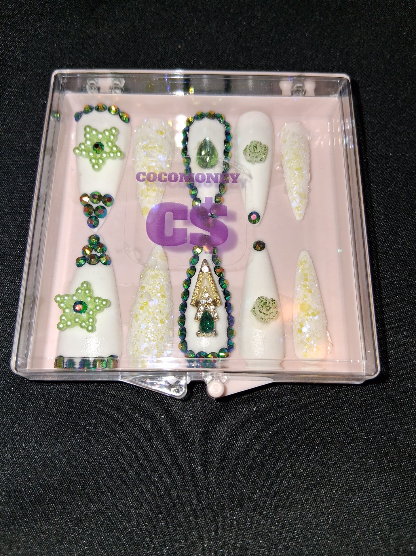 COCOMONEY NAILS CUSTOM ONE OF A KIND PIECES WITH NAIL BAG AND FREE GIFTS