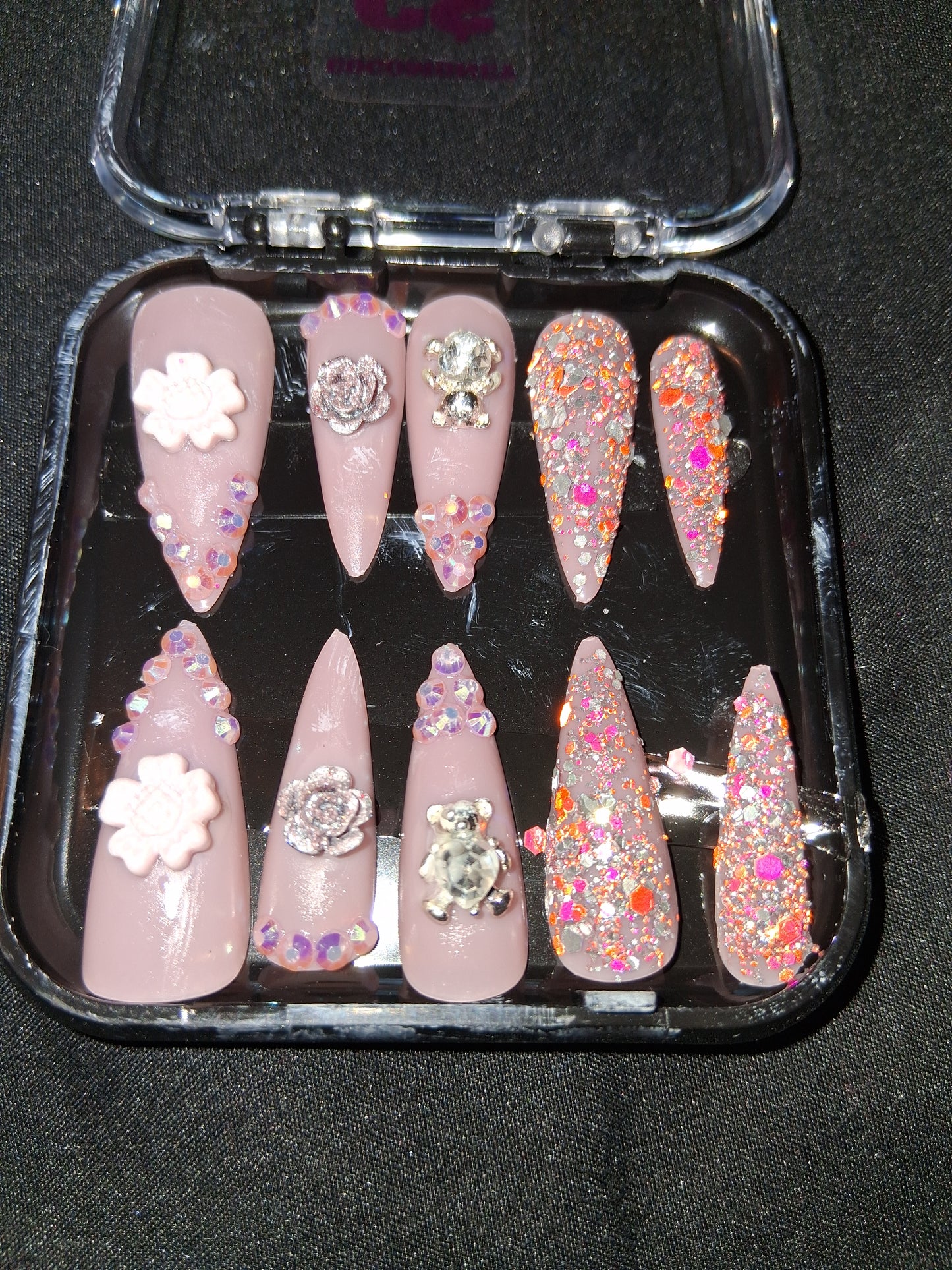 COCOMONEY NAILS CUSTOM ONE OF A KIND PIECES WITH NAIL BAG AND FREE GIFTS ACRYLIC