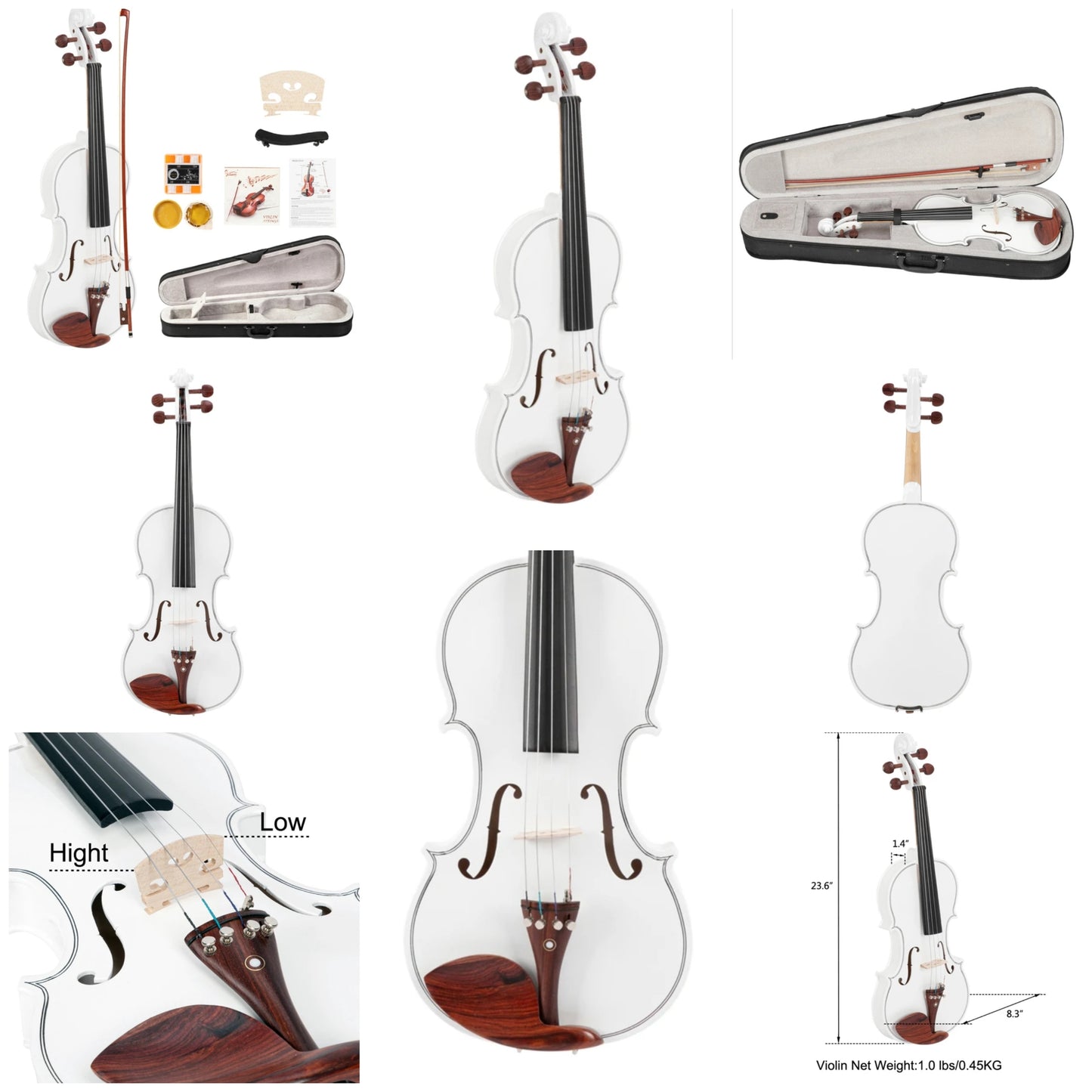 GV103 4/4 Spruce Panel Violin Matte White